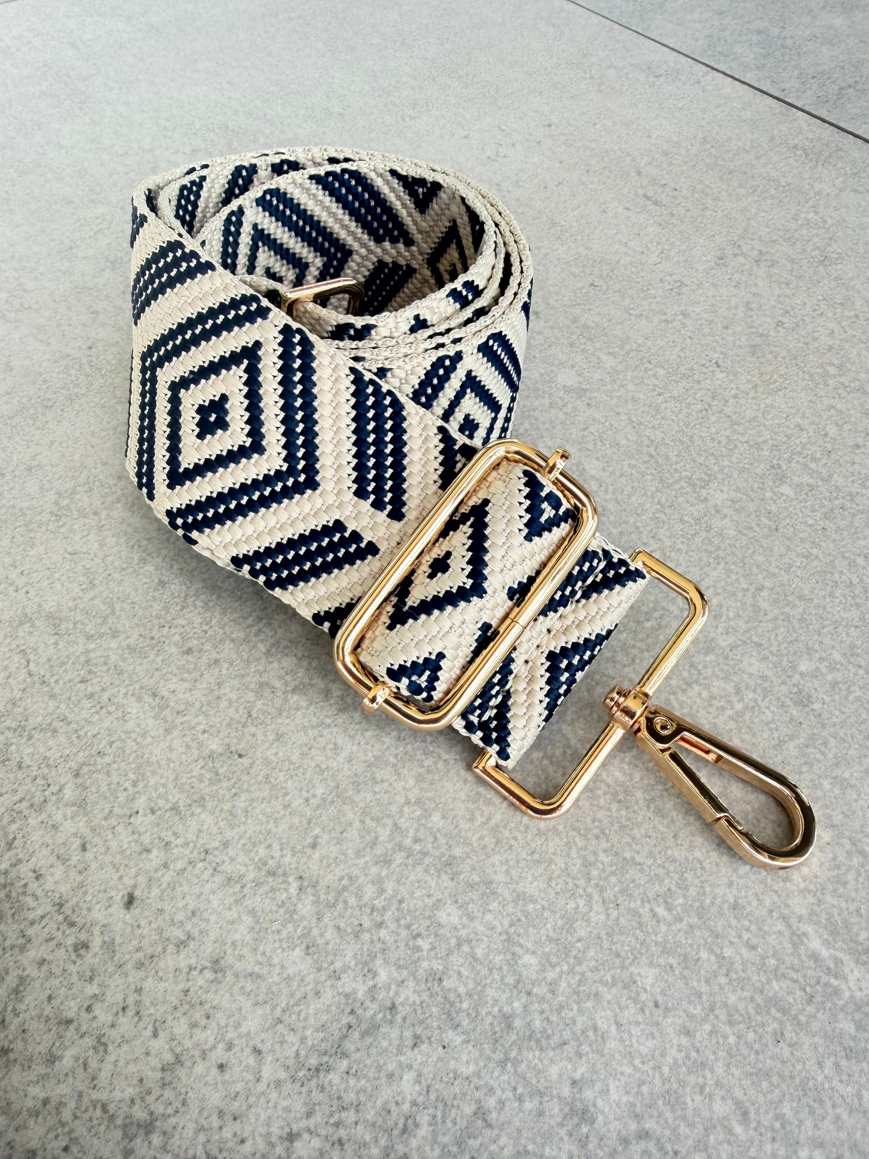 Navy chevron bag Strap