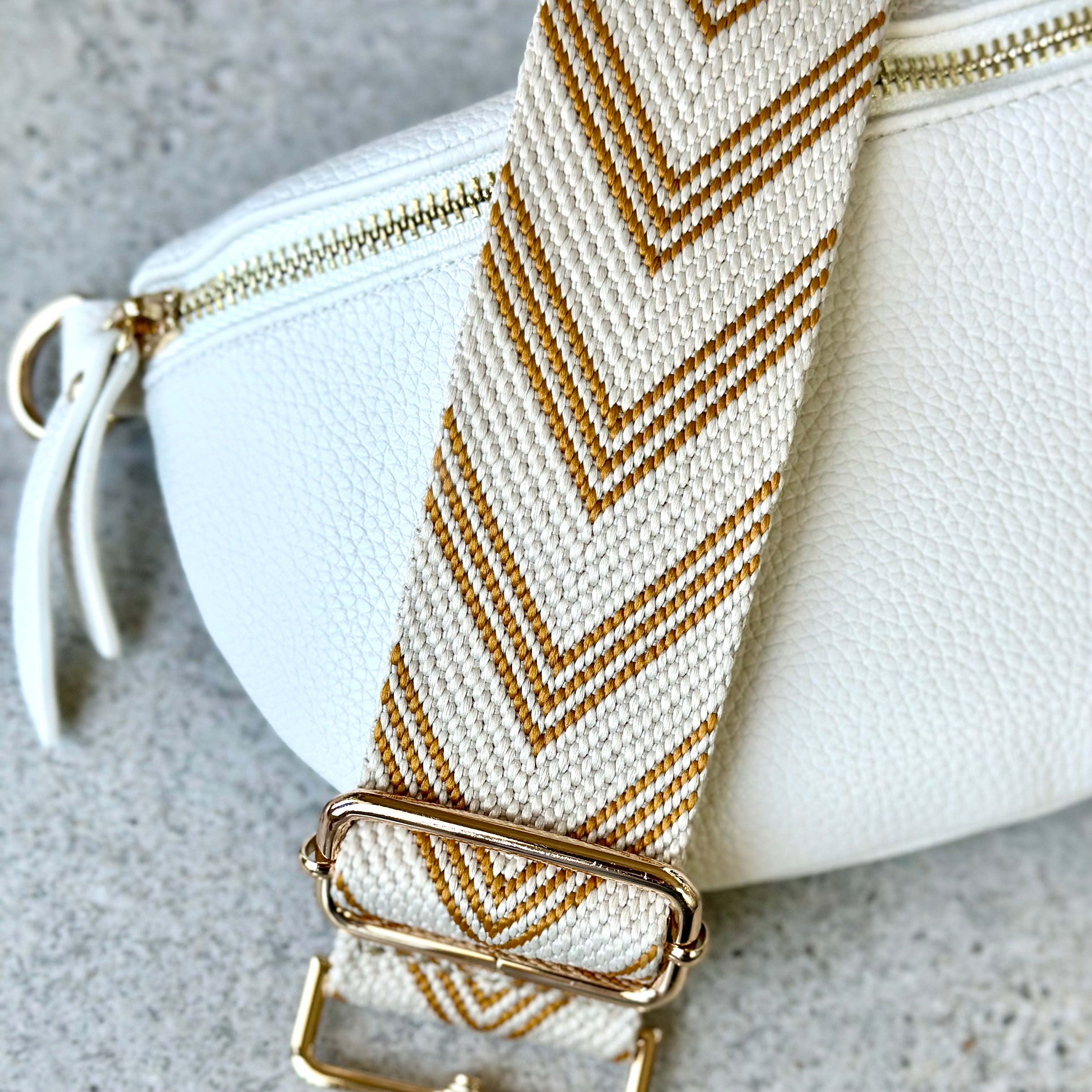 Sangle de sac Chevron Moutarde