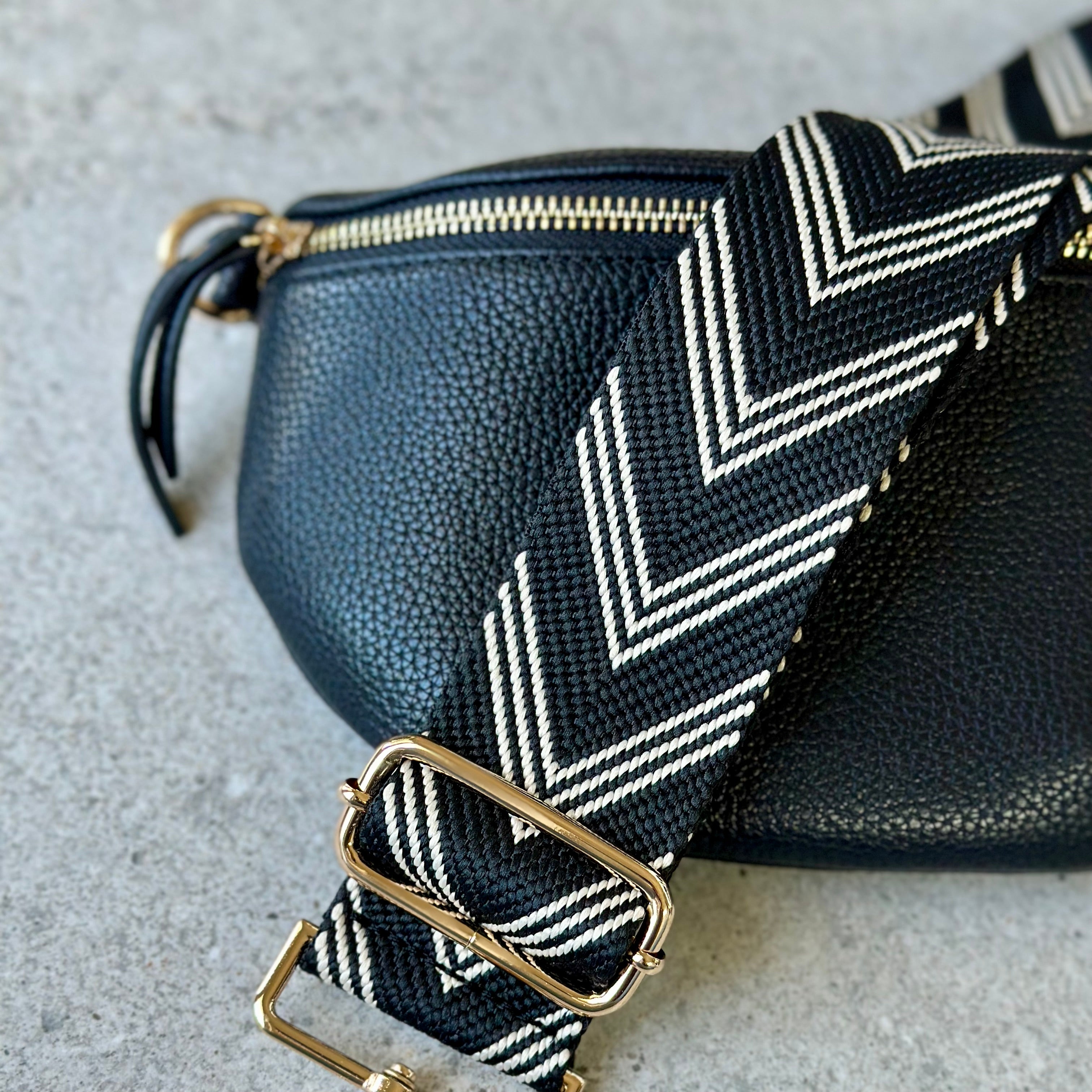 Black Chevron bag strap