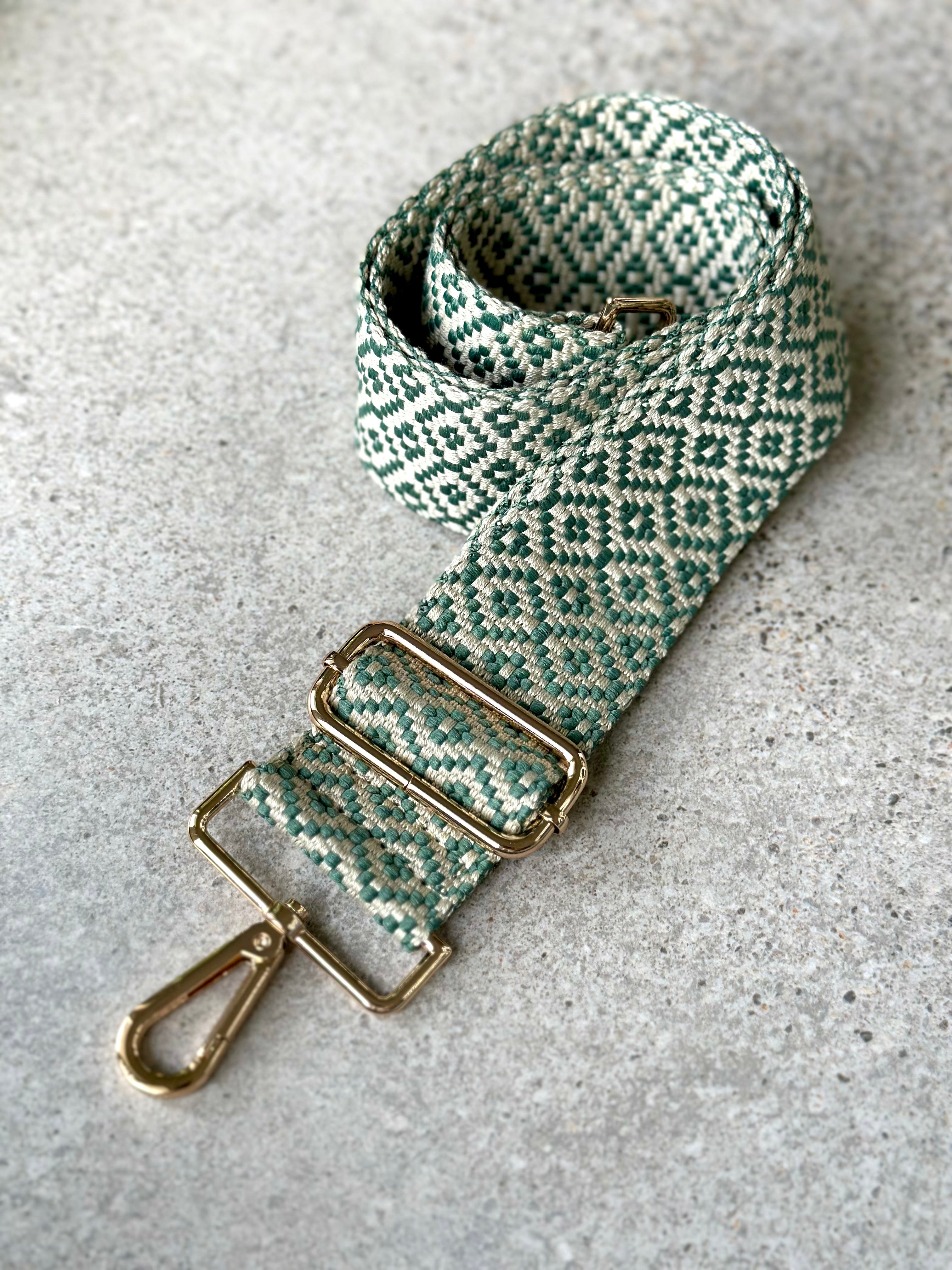 Green & cream Bag Strap