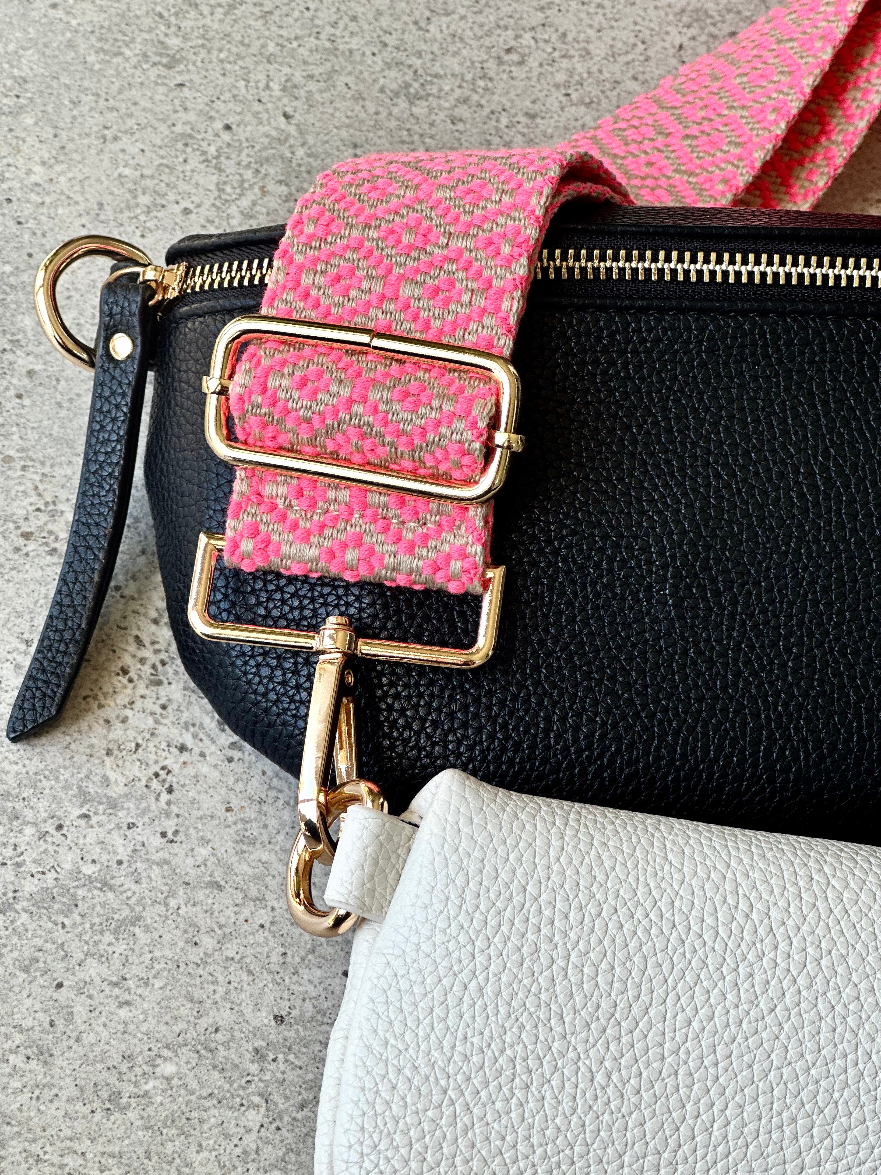 Bandoulière de sac Chevron Noir - PRÉCOMMANDE LE 20 DÉC.