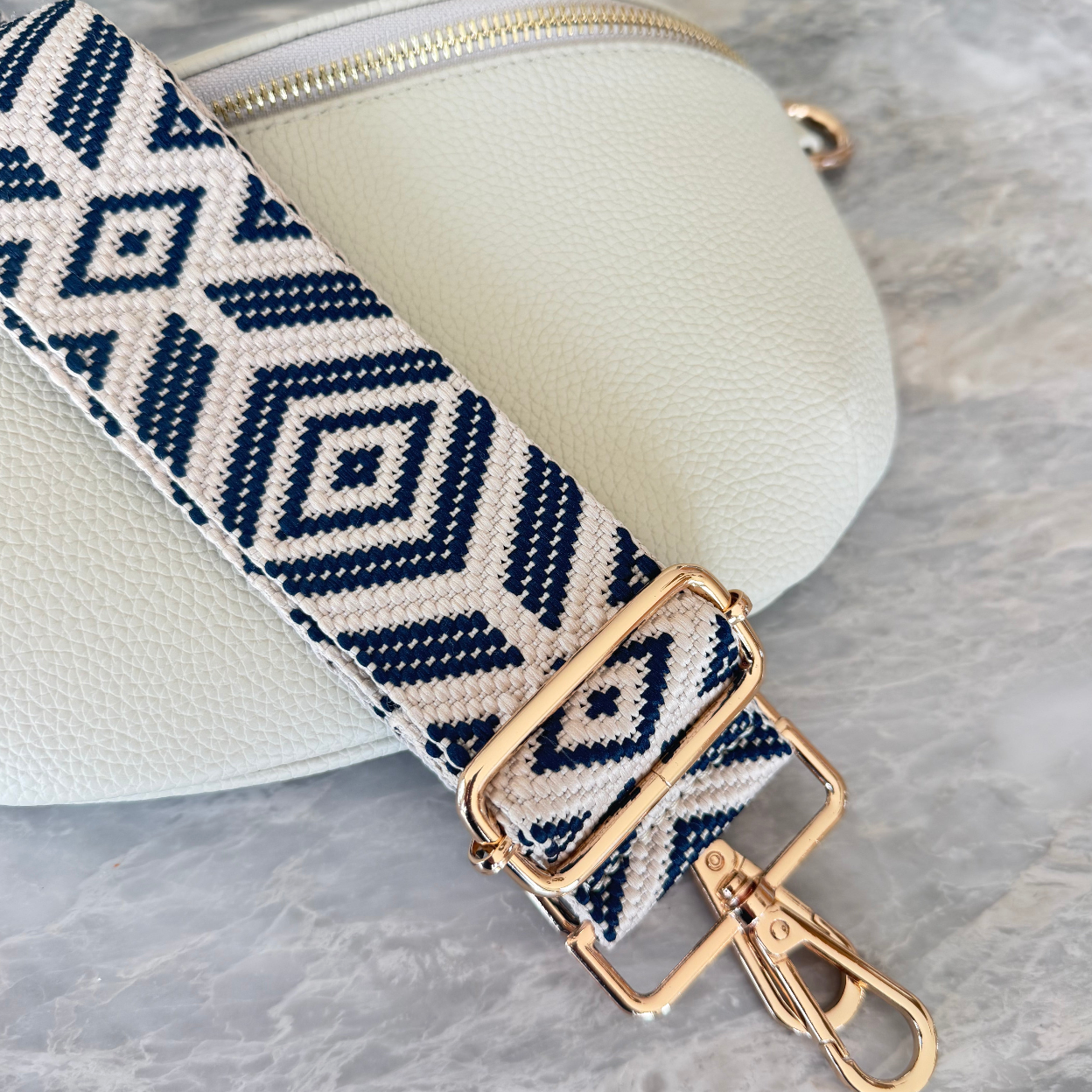 Navy chevron bag Strap