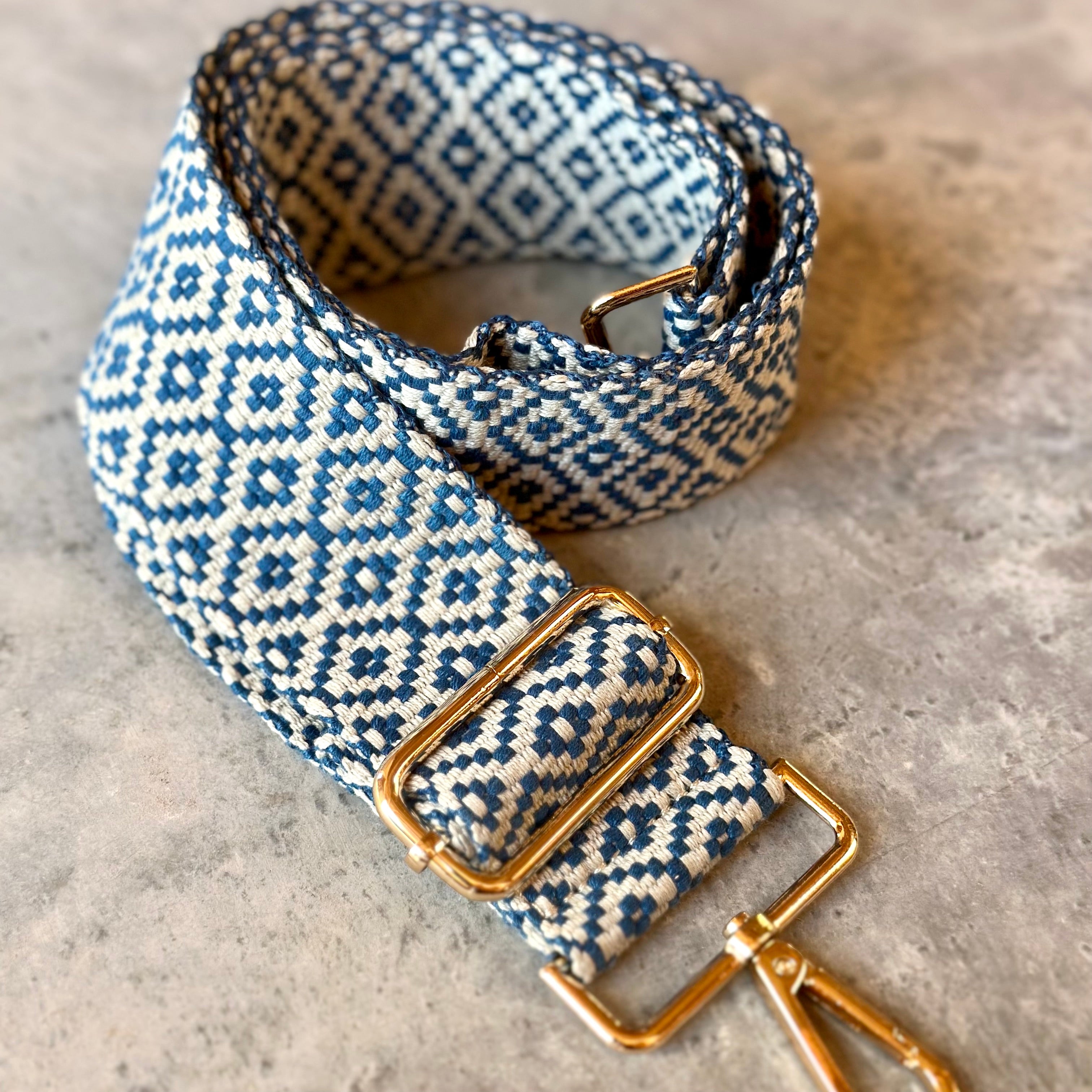 Navy shop bag strap