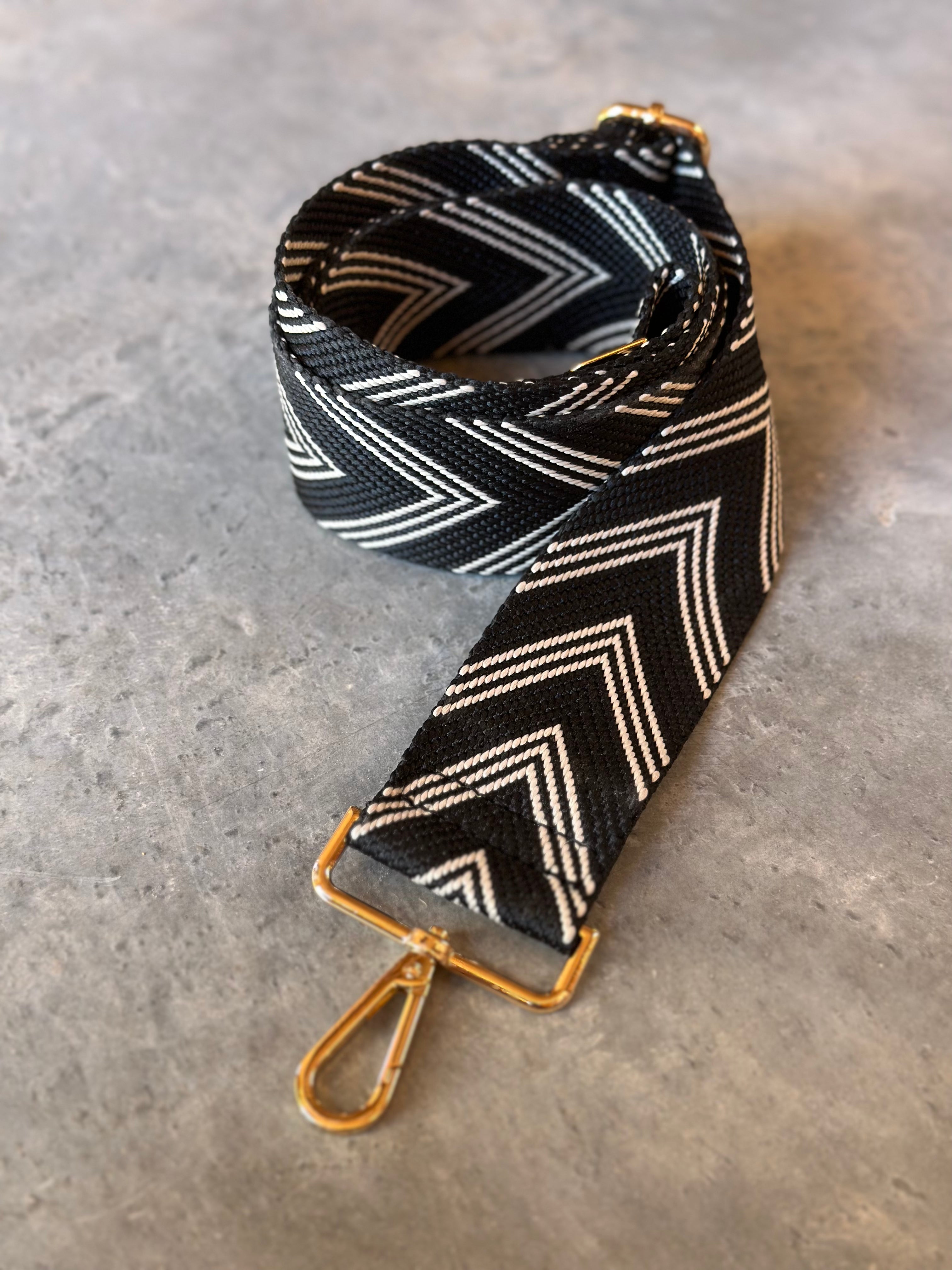 Black Chevron bag strap