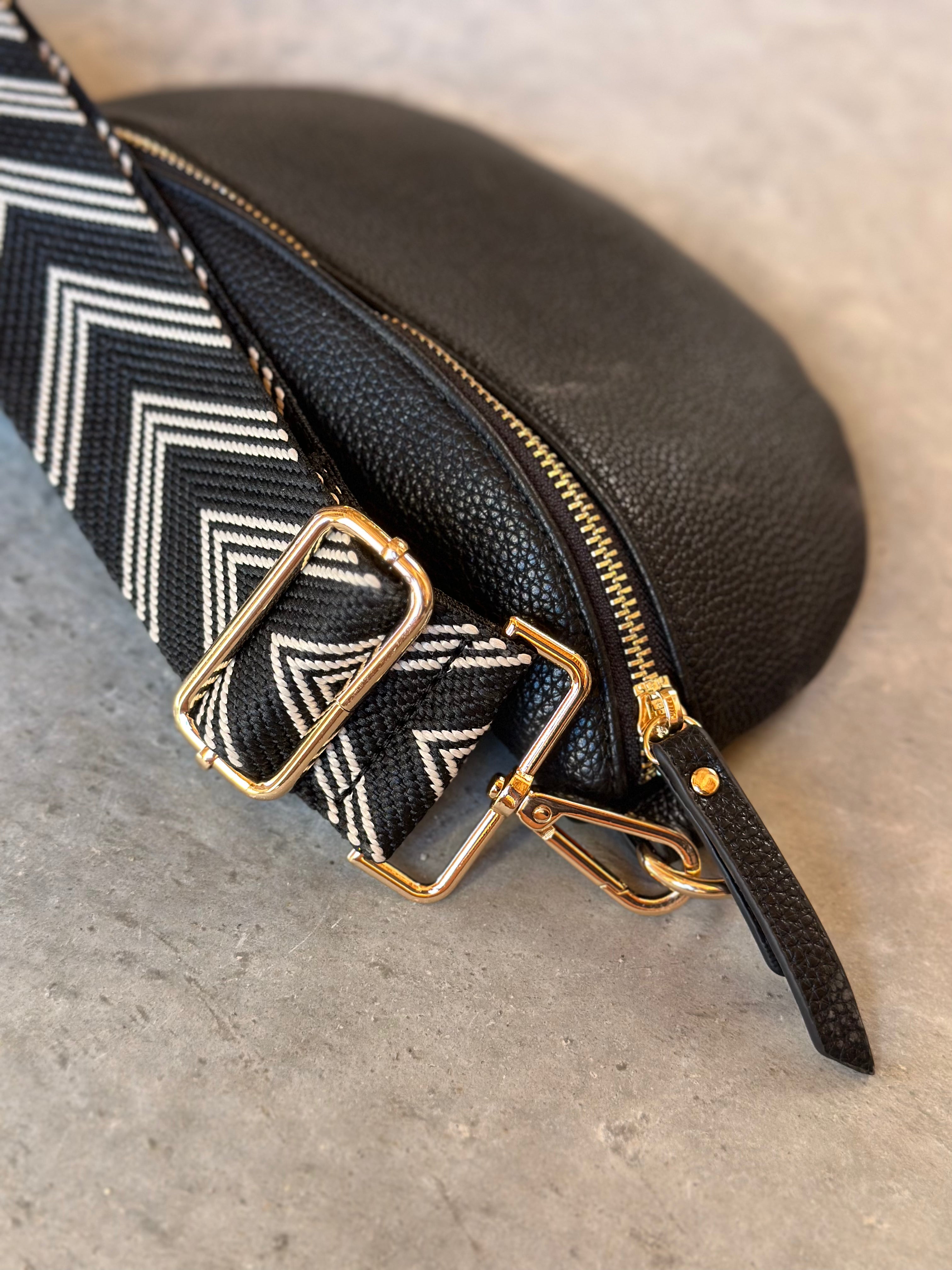 Black Chevron bag strap