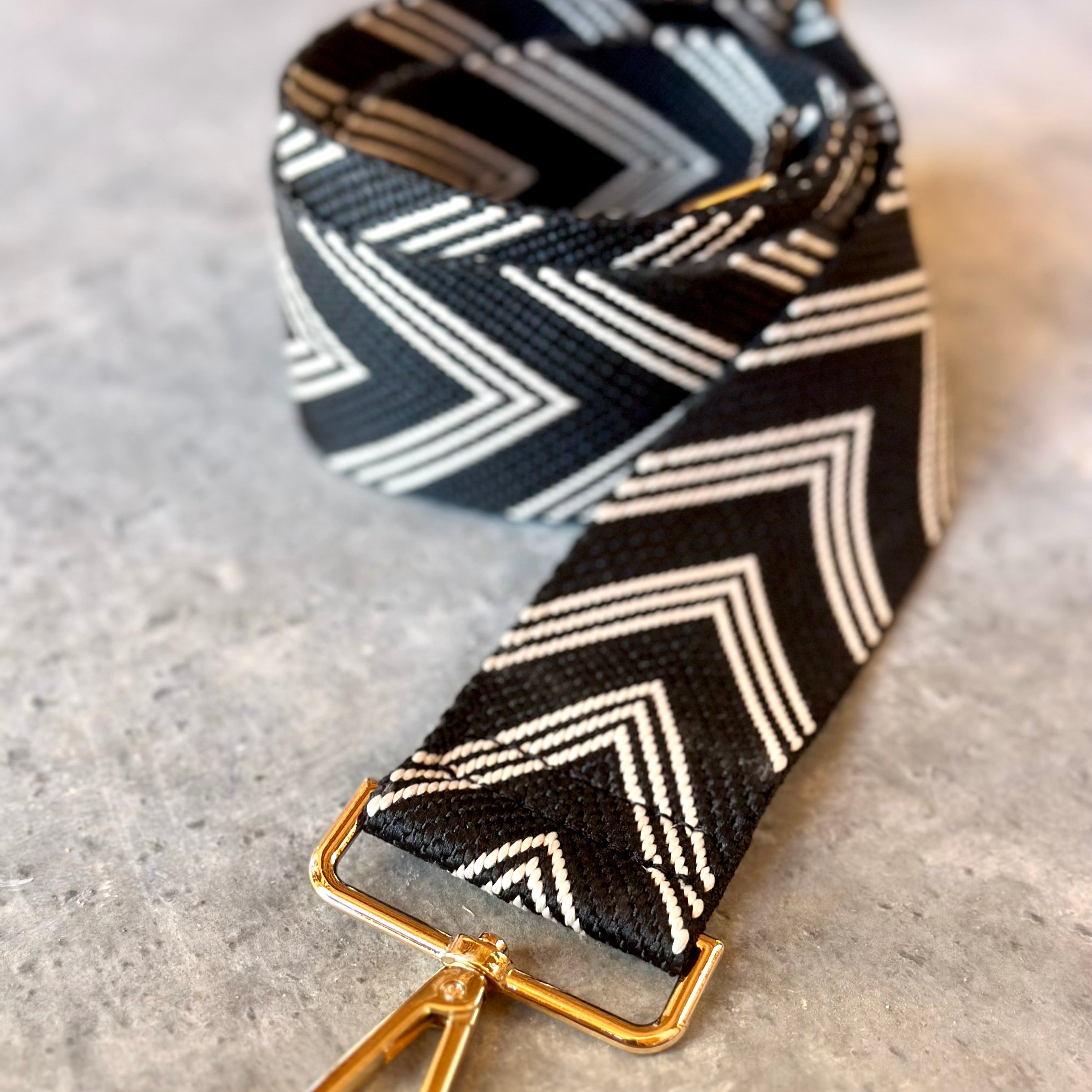 Black Chevron bag strap