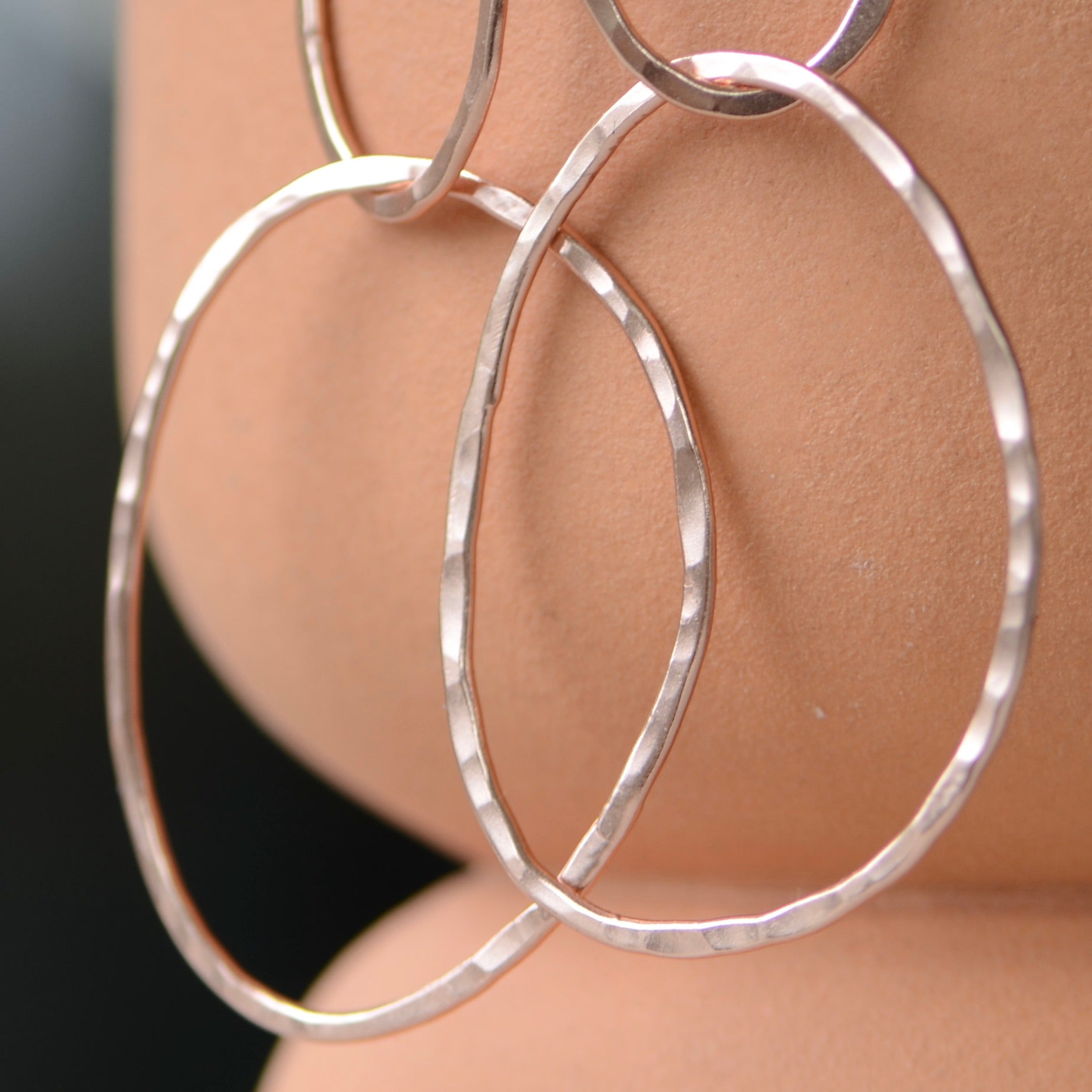 Organic Rose Gold Hoop Earrings