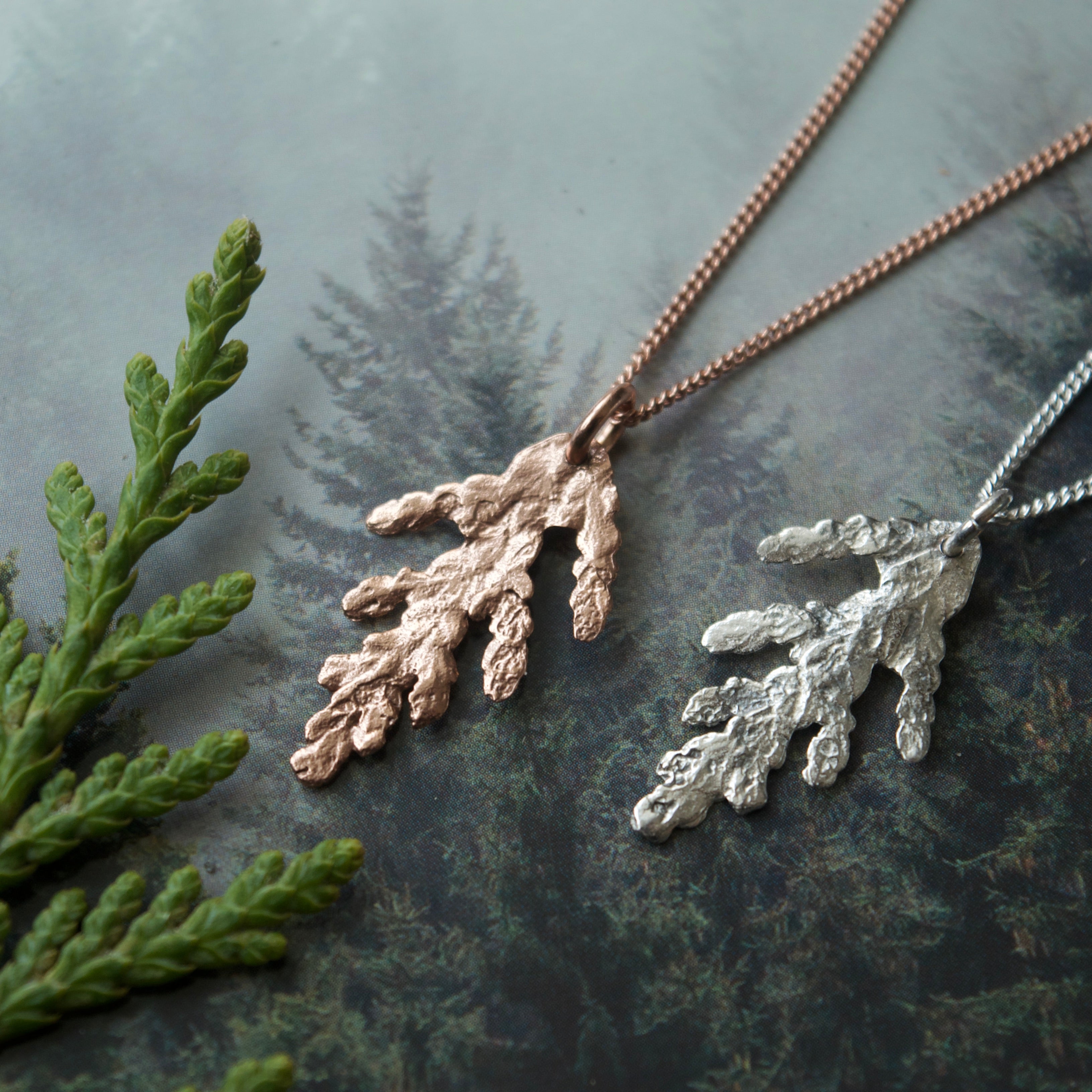 Tiny Cedar Charm Necklace