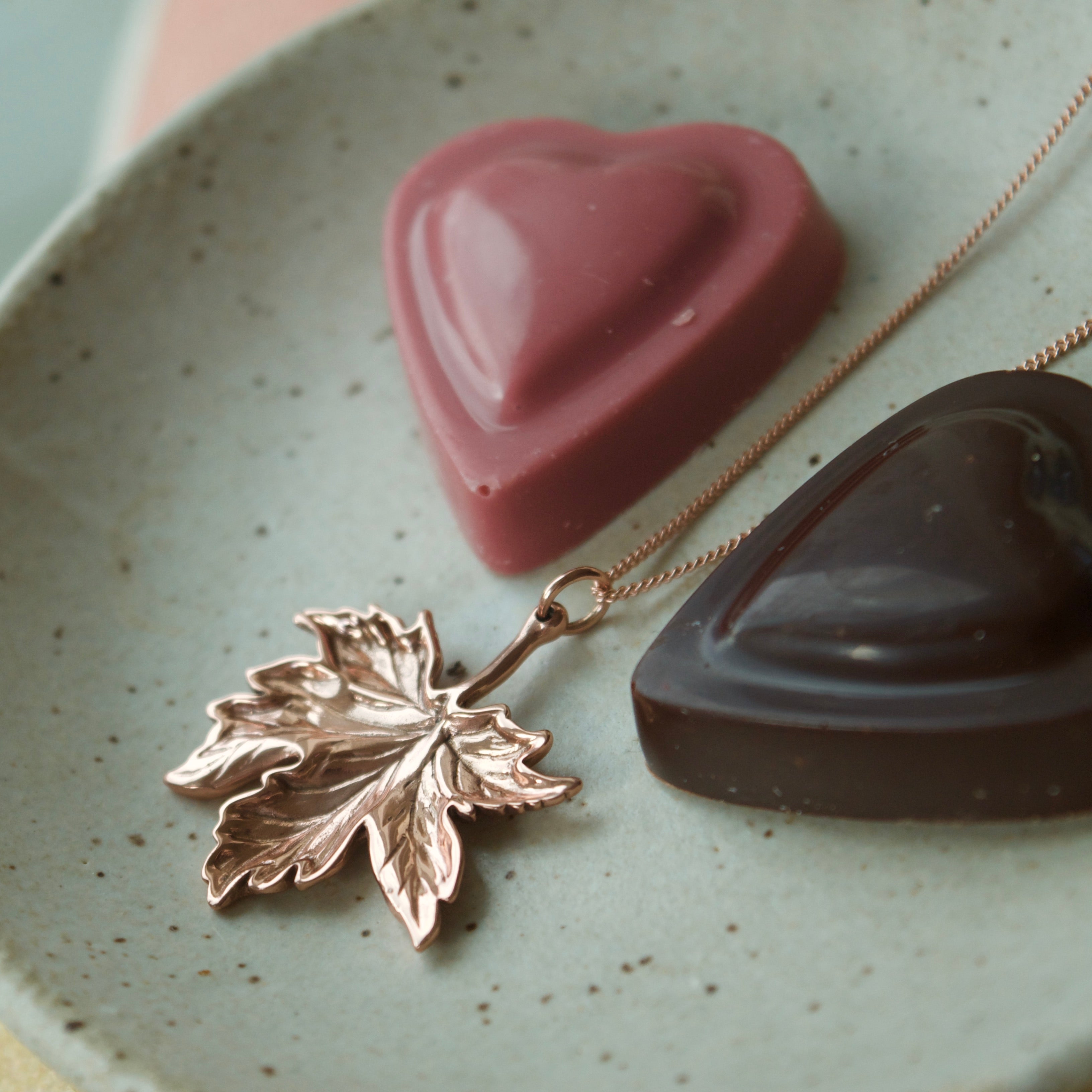 Canadian Maple Leaf Necklace Rose Gold