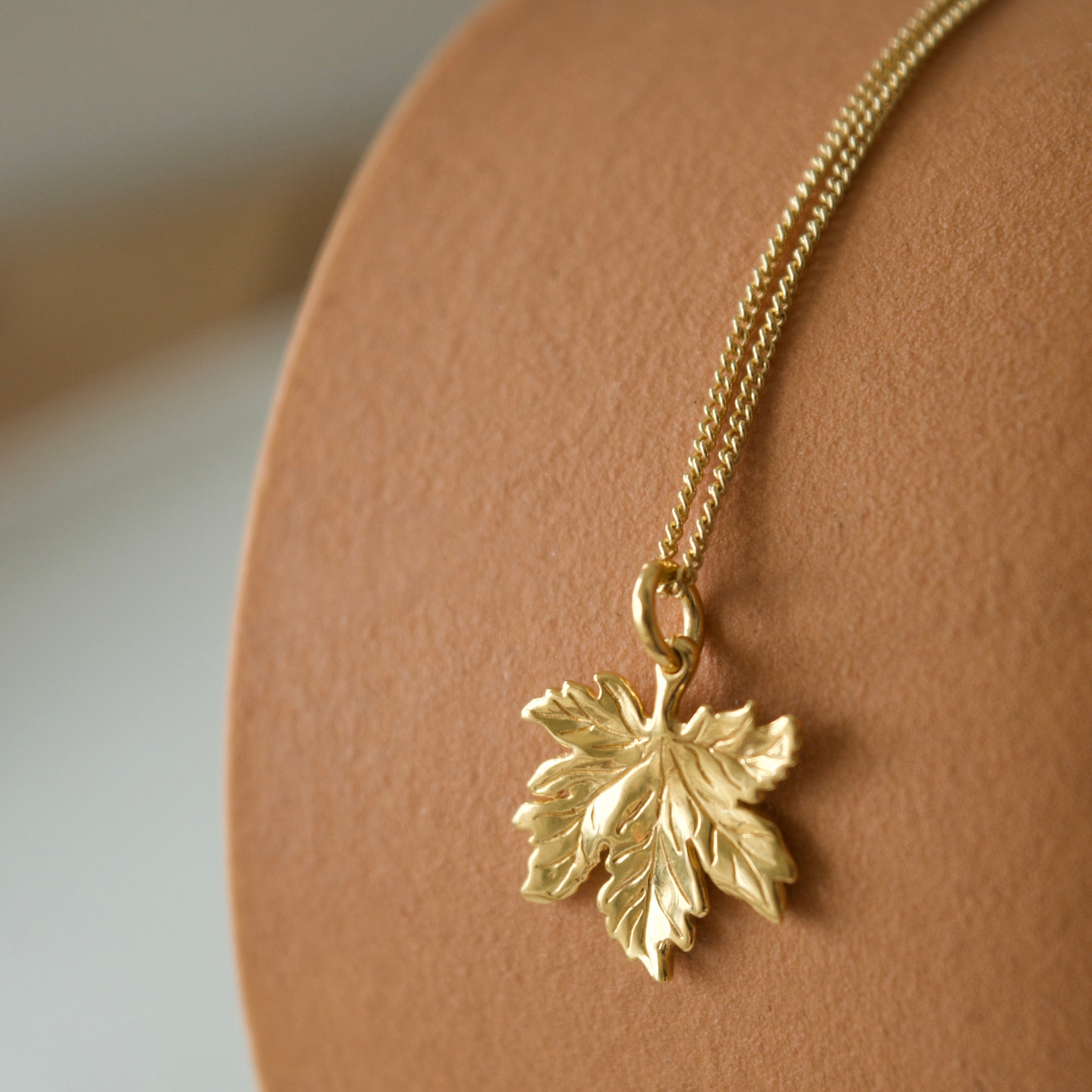 Tiny Canadian Maple Leaf Necklace Yellow Gold - PRE ORDER NOV 12