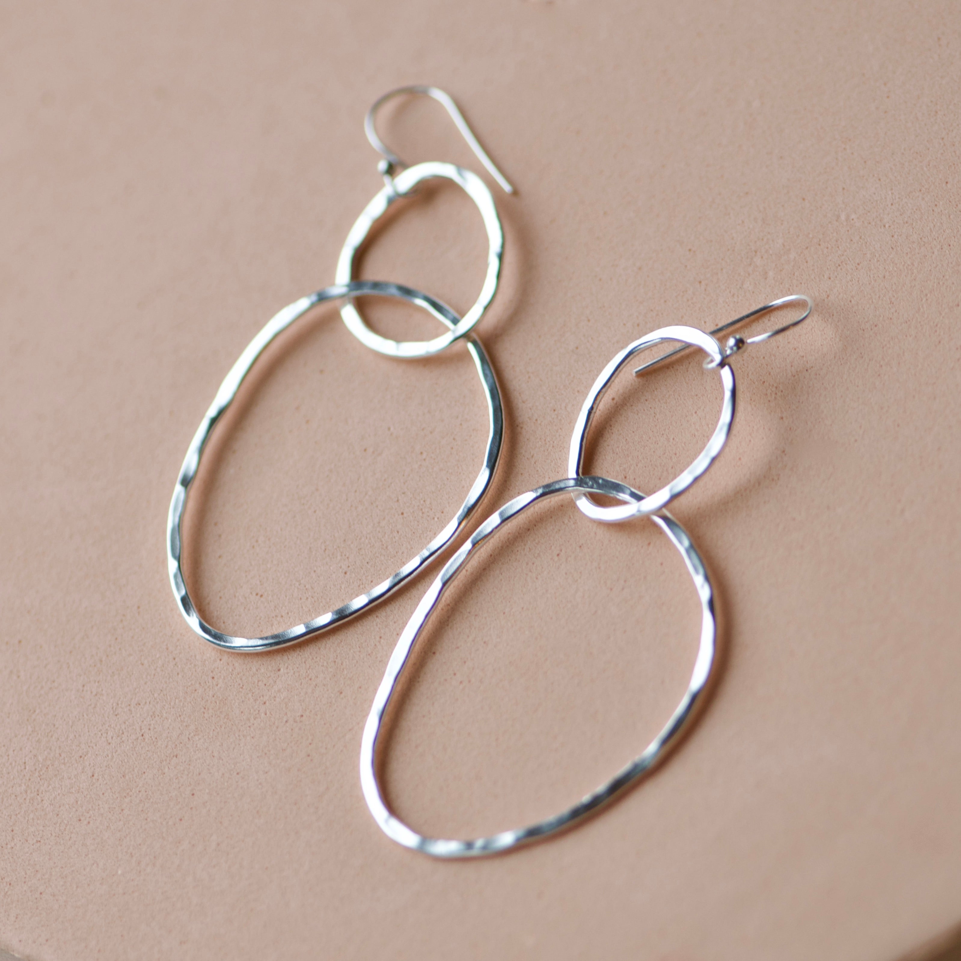 Organic Silver Hoop Earrings