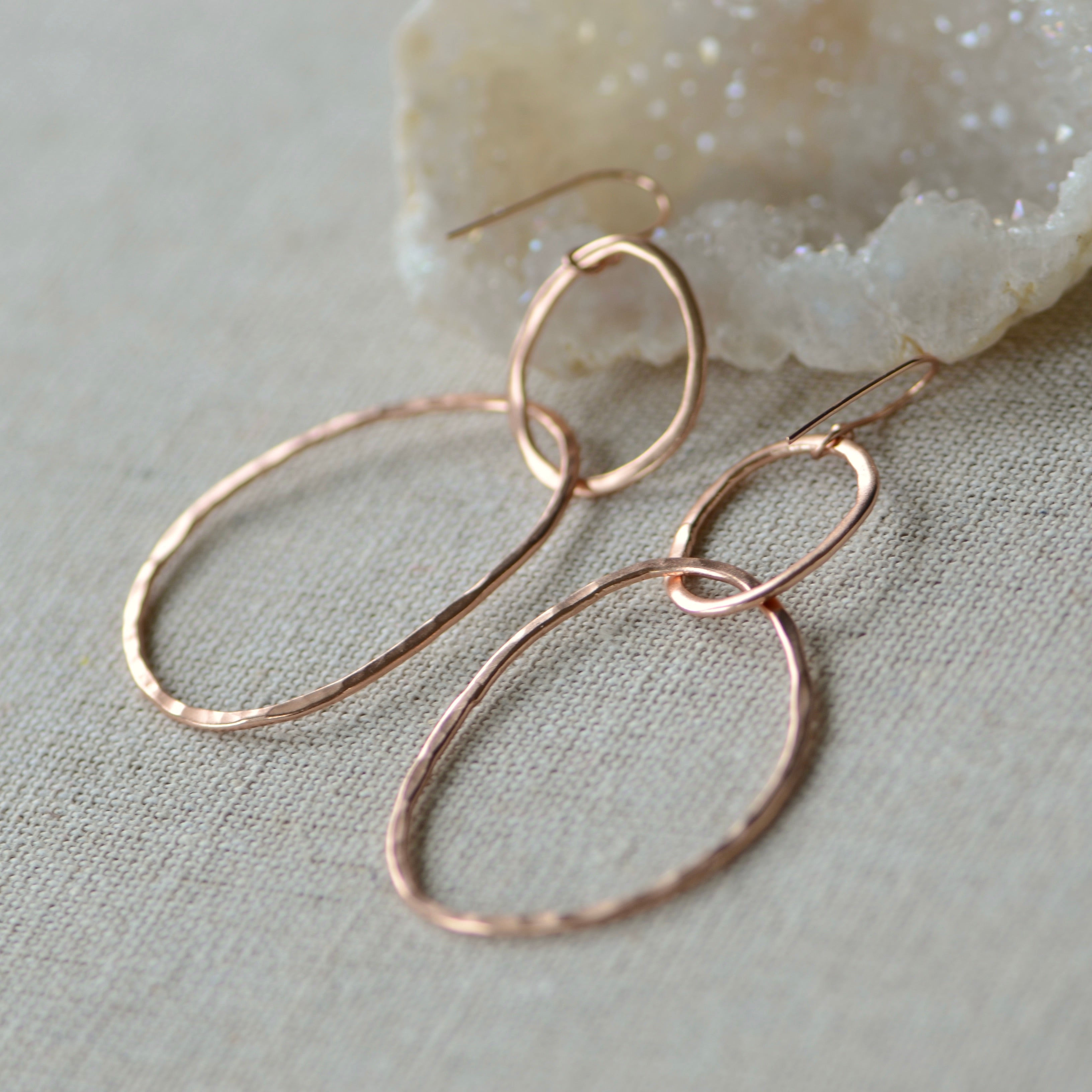 Organic Rose Gold Hoop Earrings