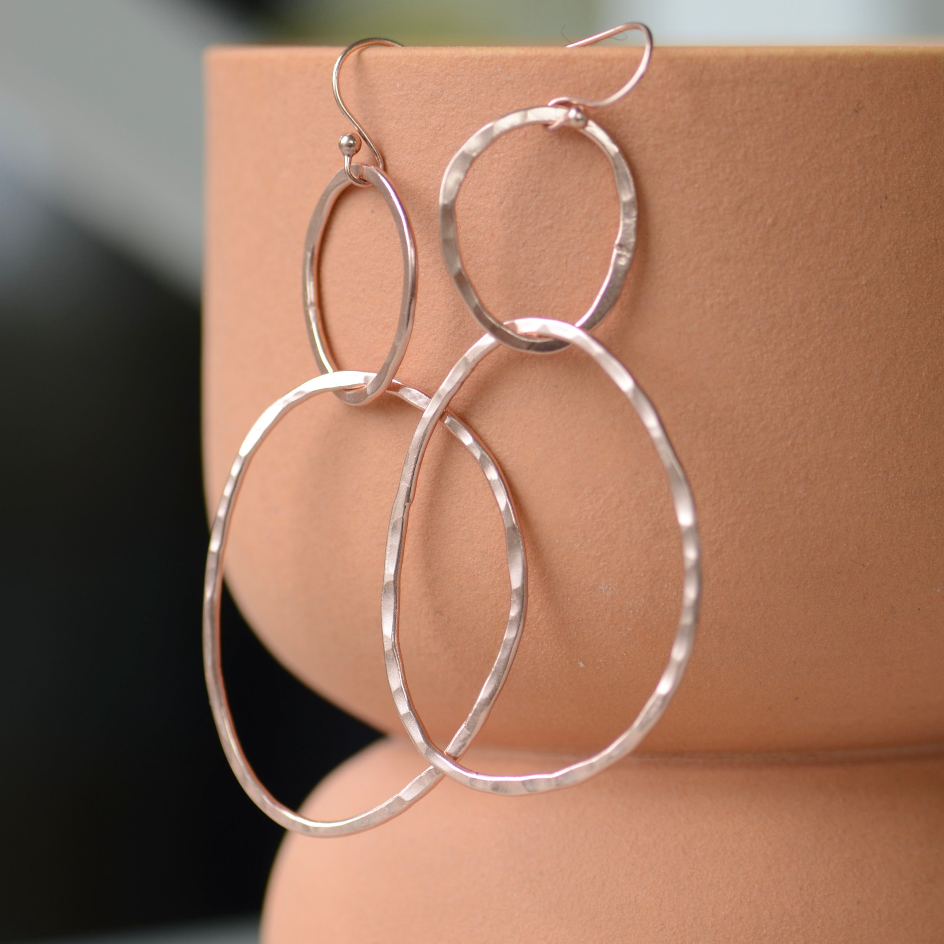 Organic Rose Gold Hoop Earrings