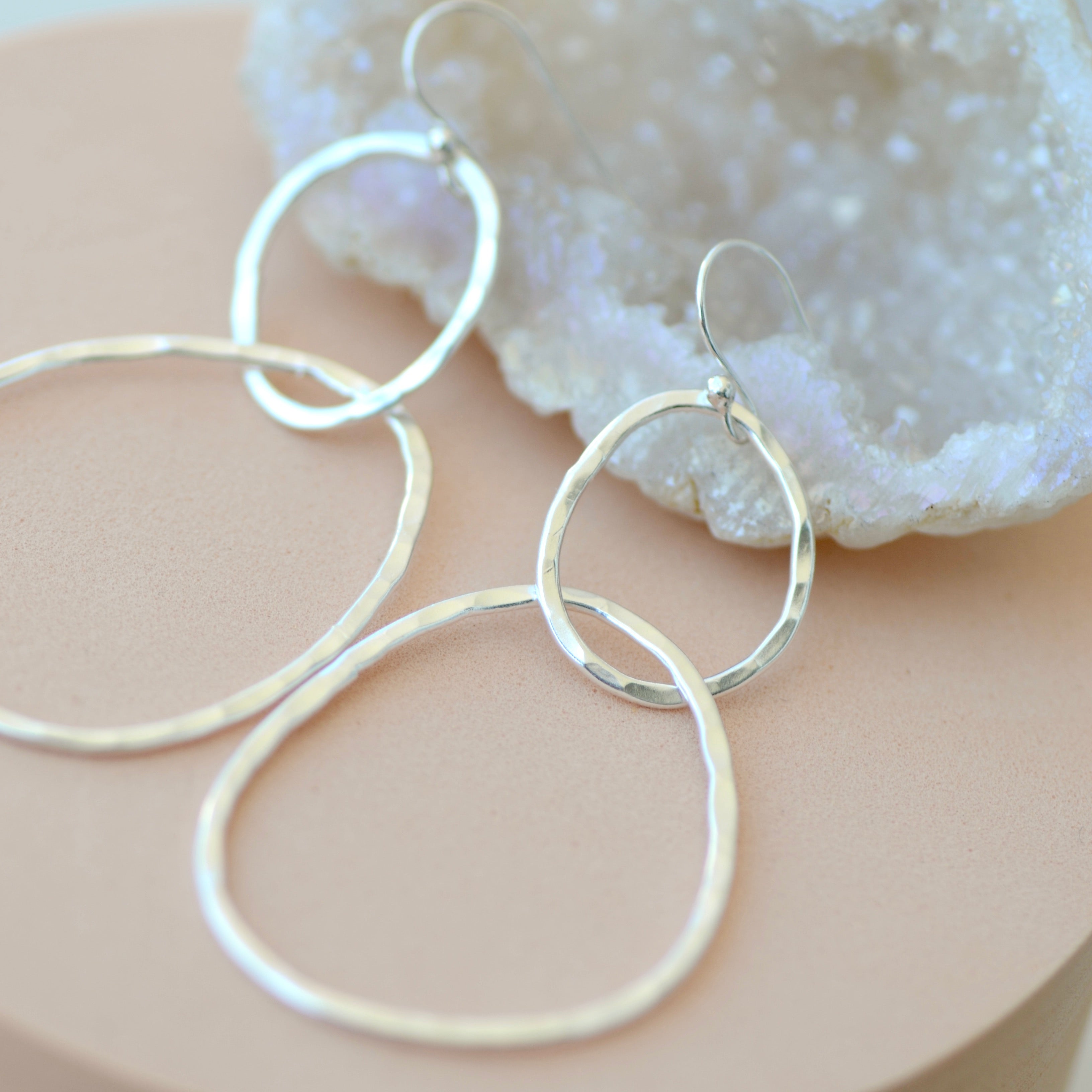 Organic Silver Hoop Earrings