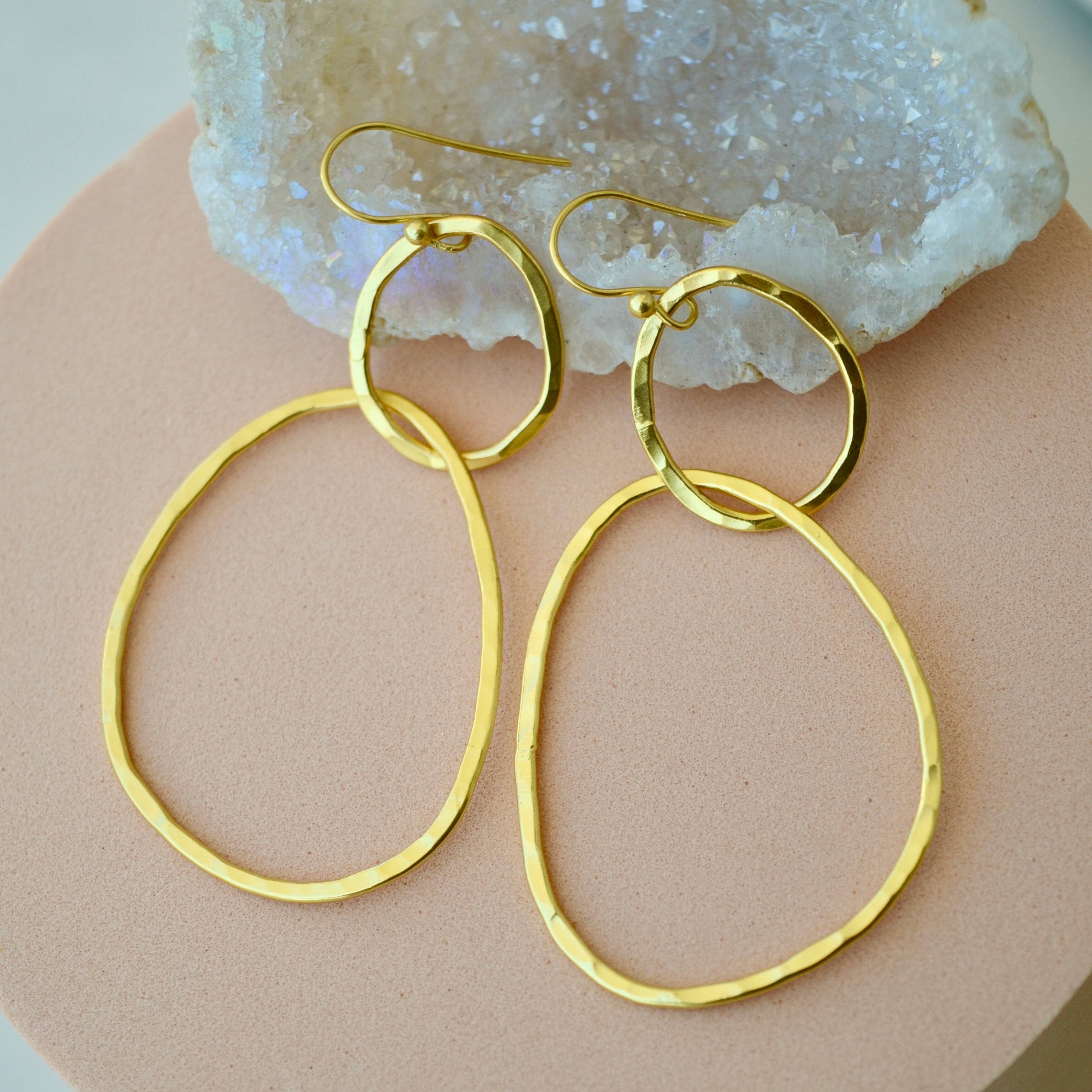 Organic Gold Hoop Earrings