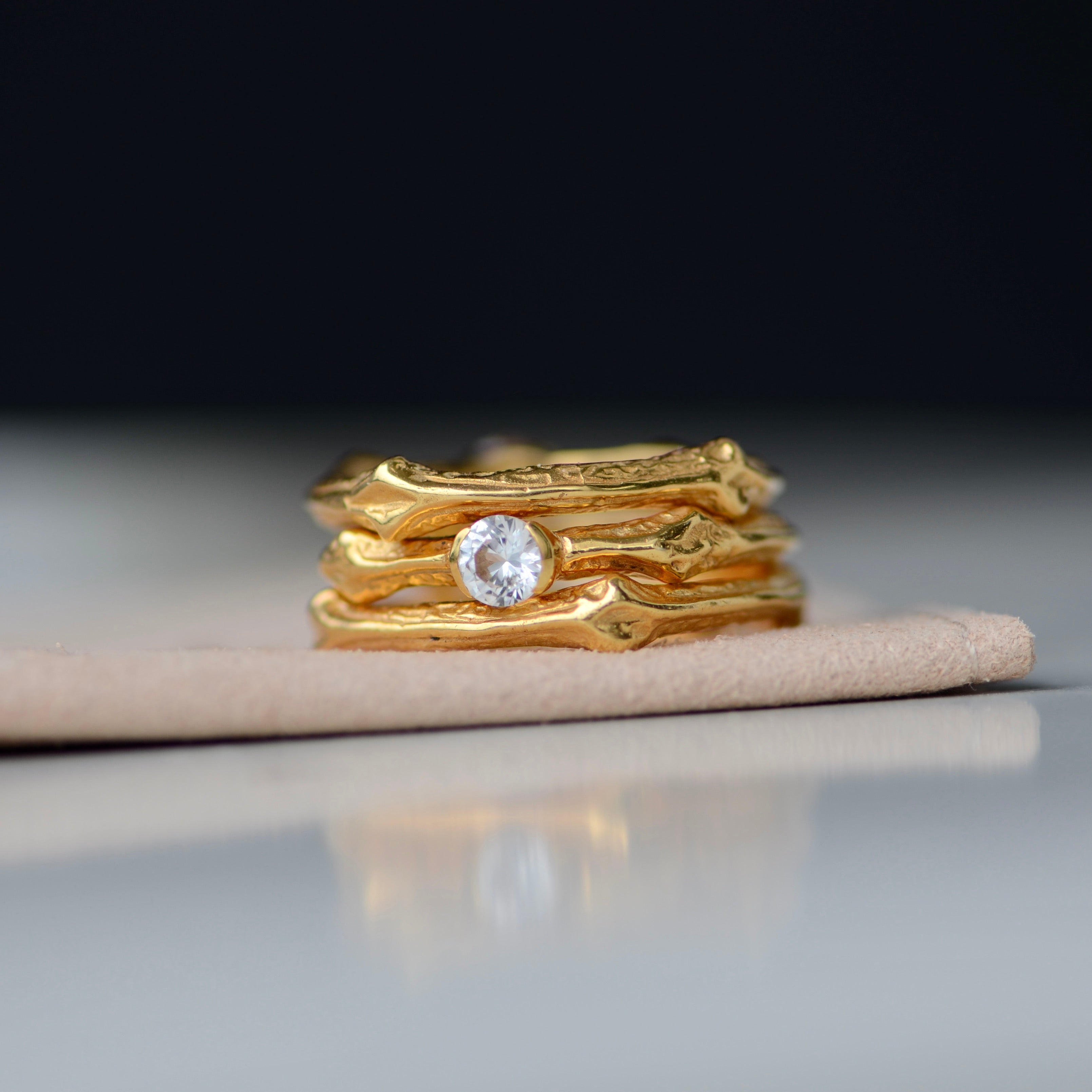 Twig Gold Sapphire Ring