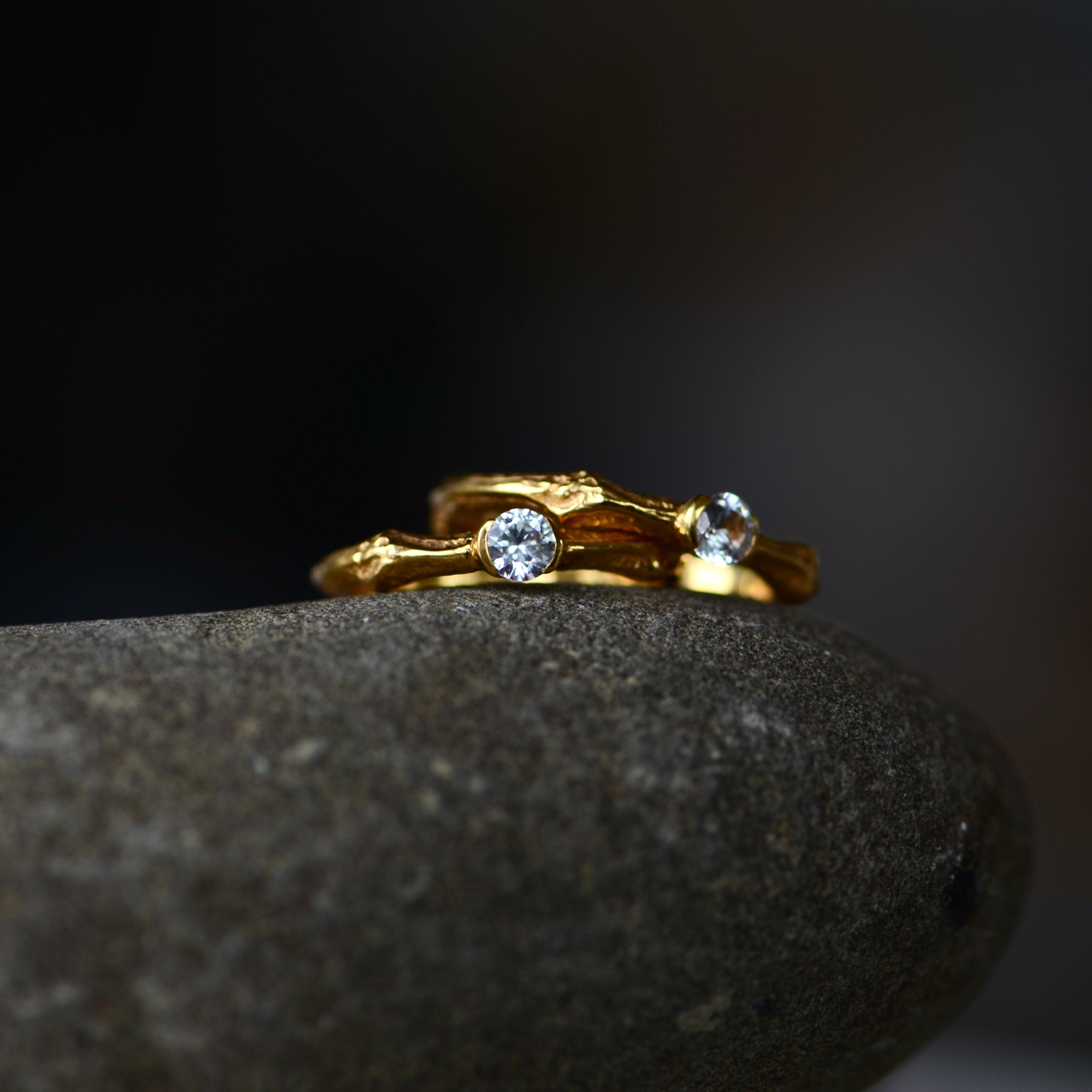 Twig Gold Sapphire Ring