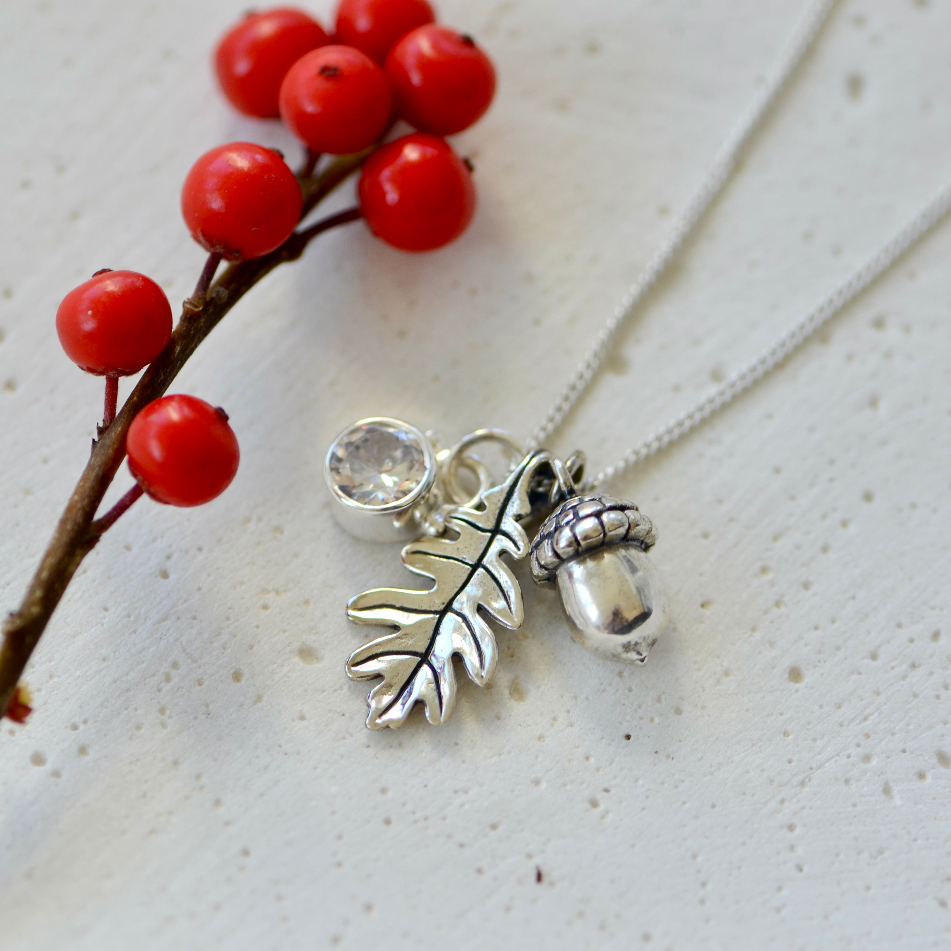 Oak + Acorn Charm Necklace