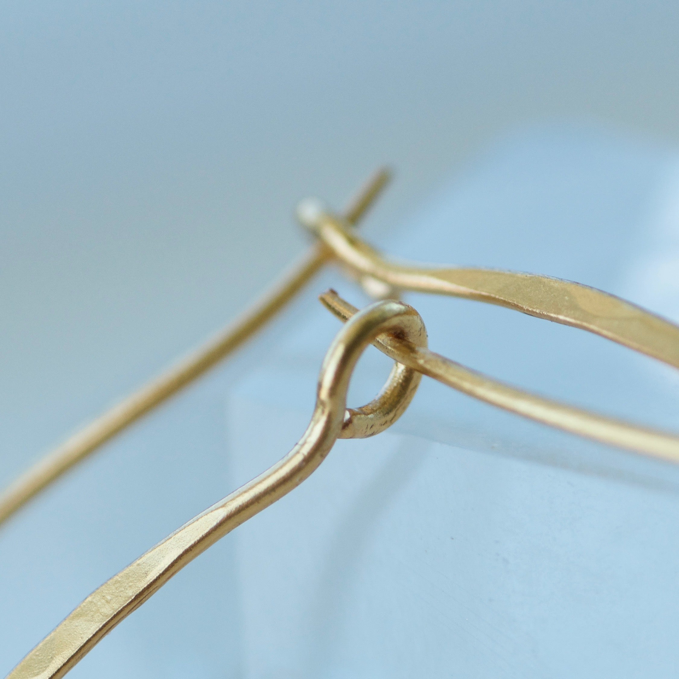 Yellow Gold Hammered Hoop Earrings