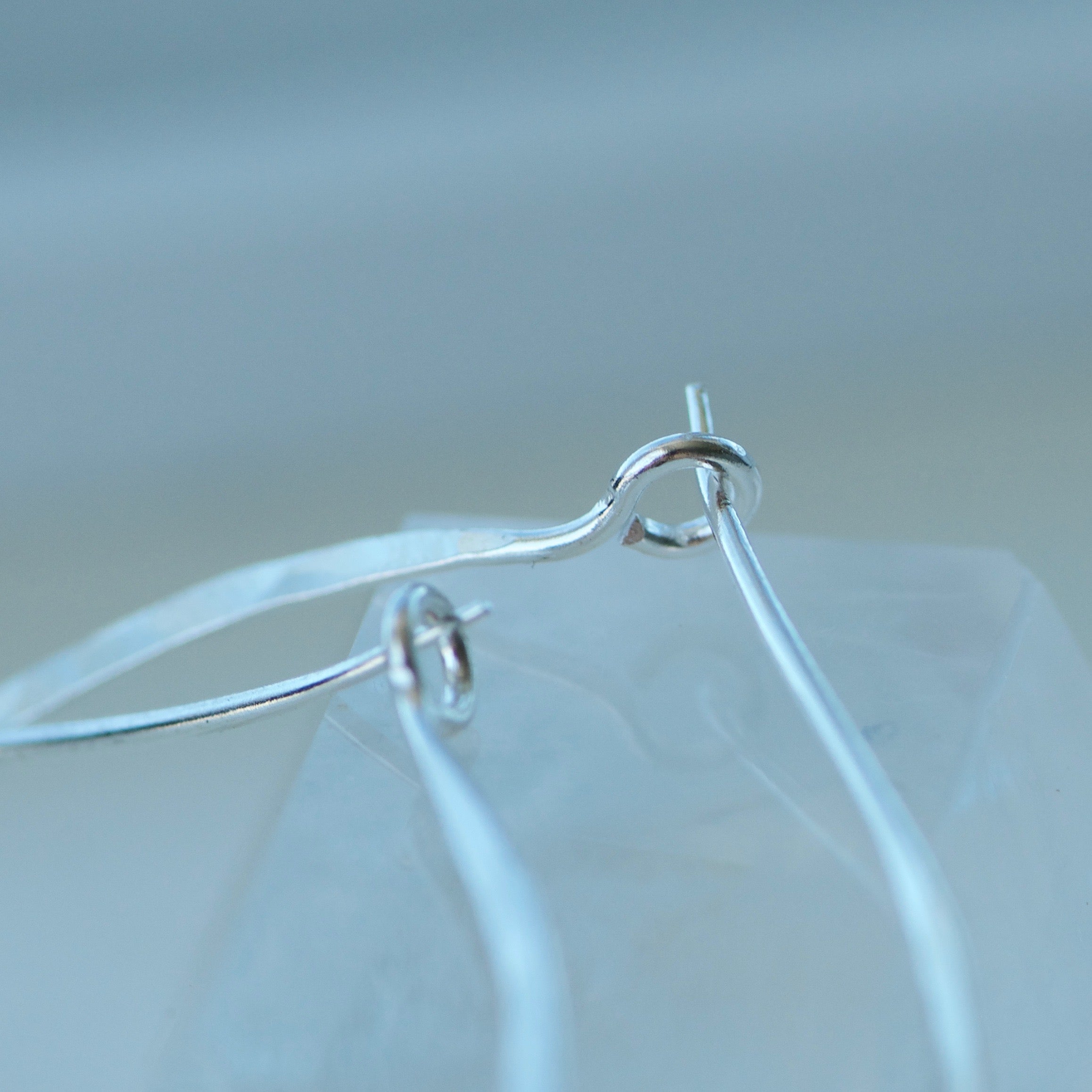 Sterling silver hammered hoop earrings