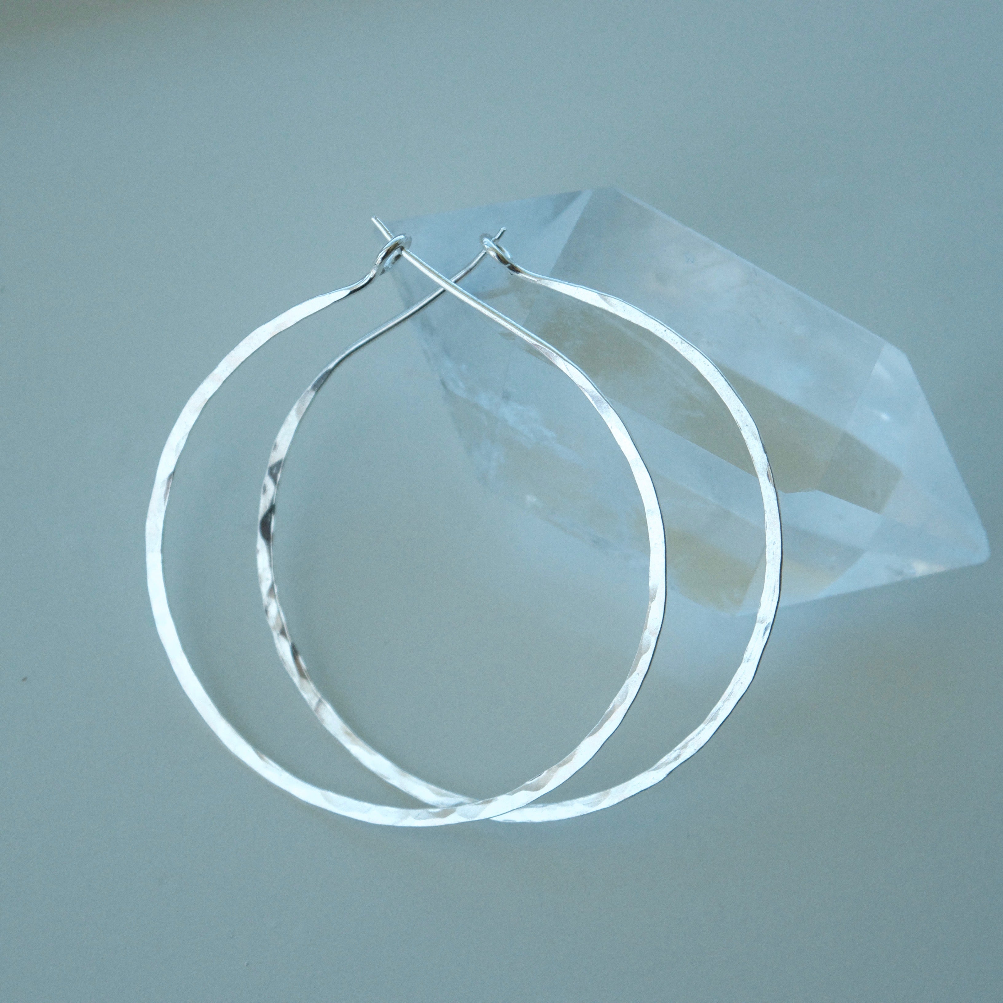 hammered sterling silver earrings