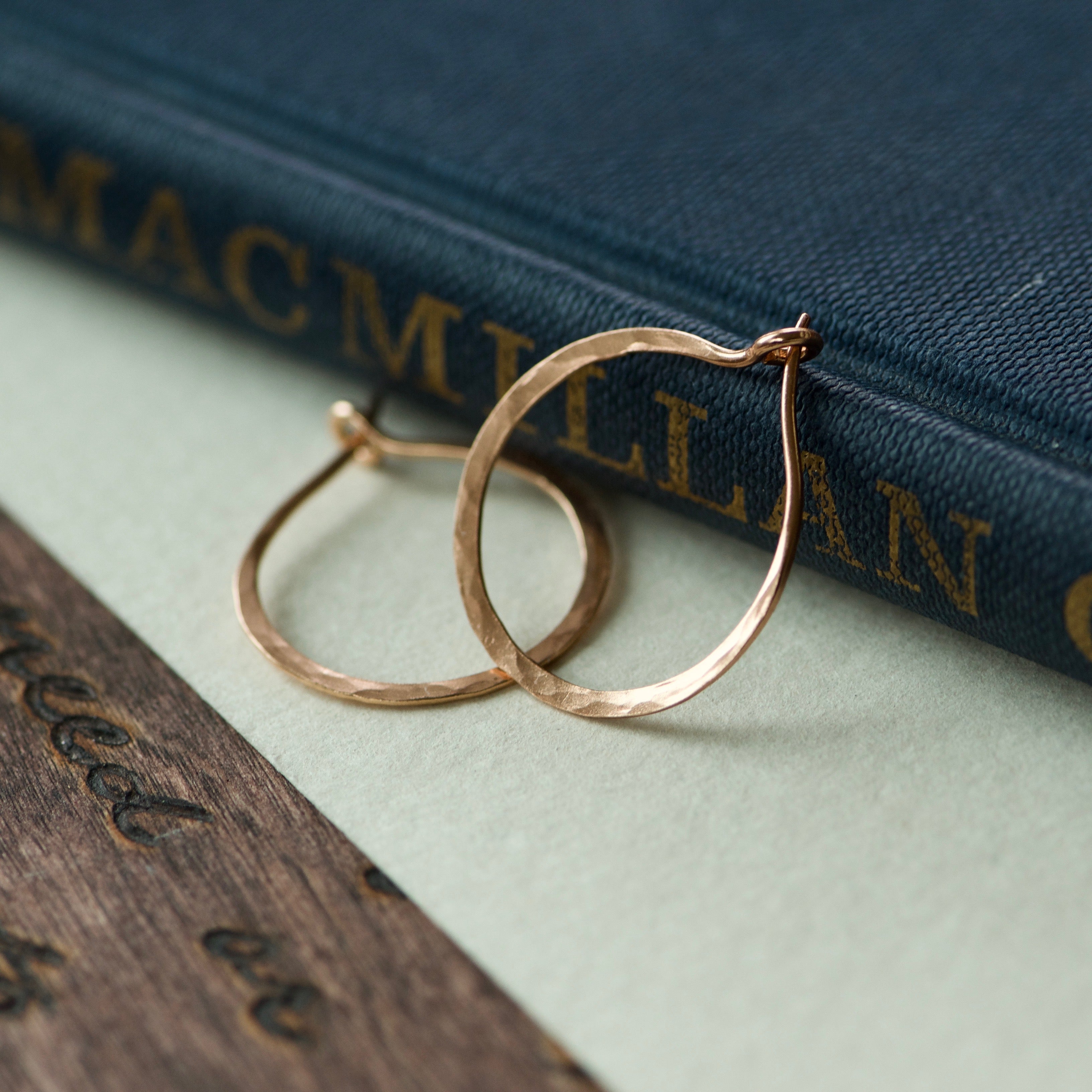 Small Hammered Hoop Earrings