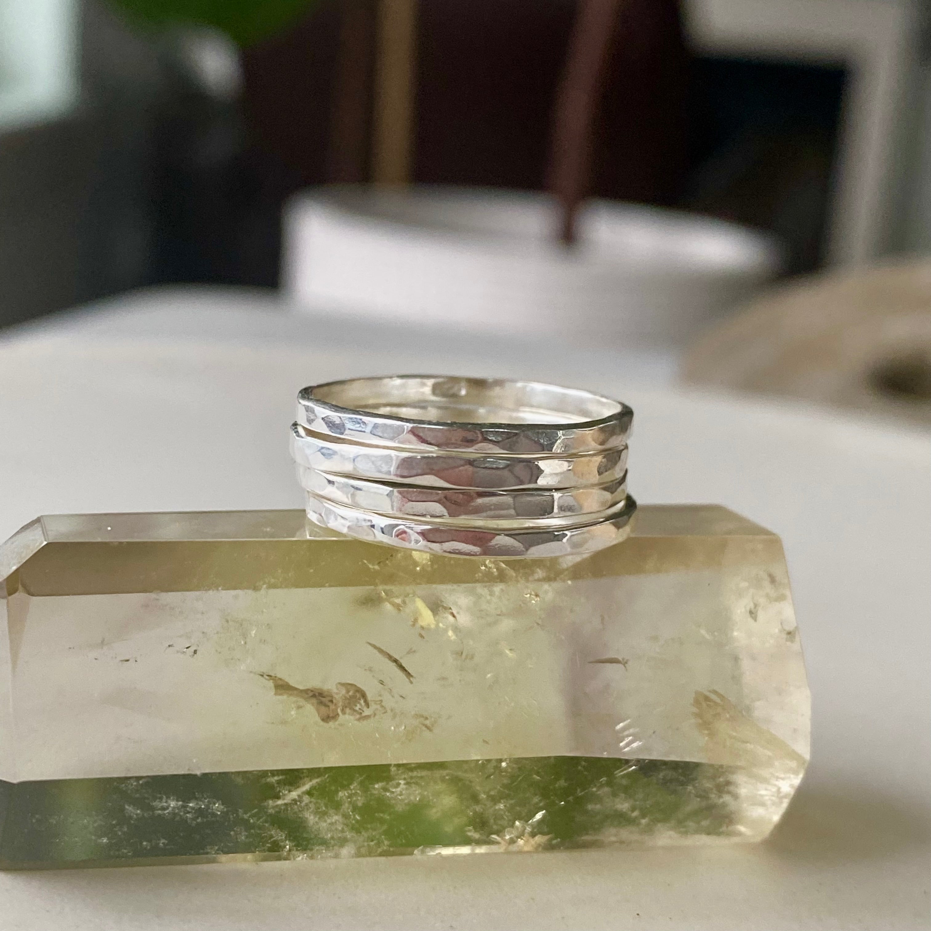 Stacking silver rings