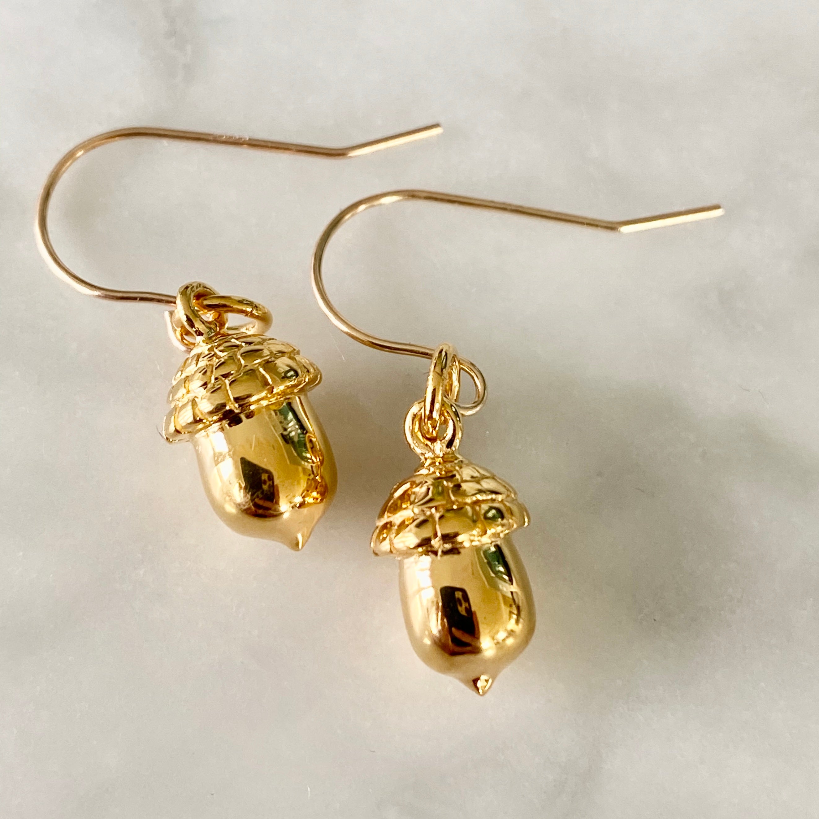 Gold Acorn Earrings