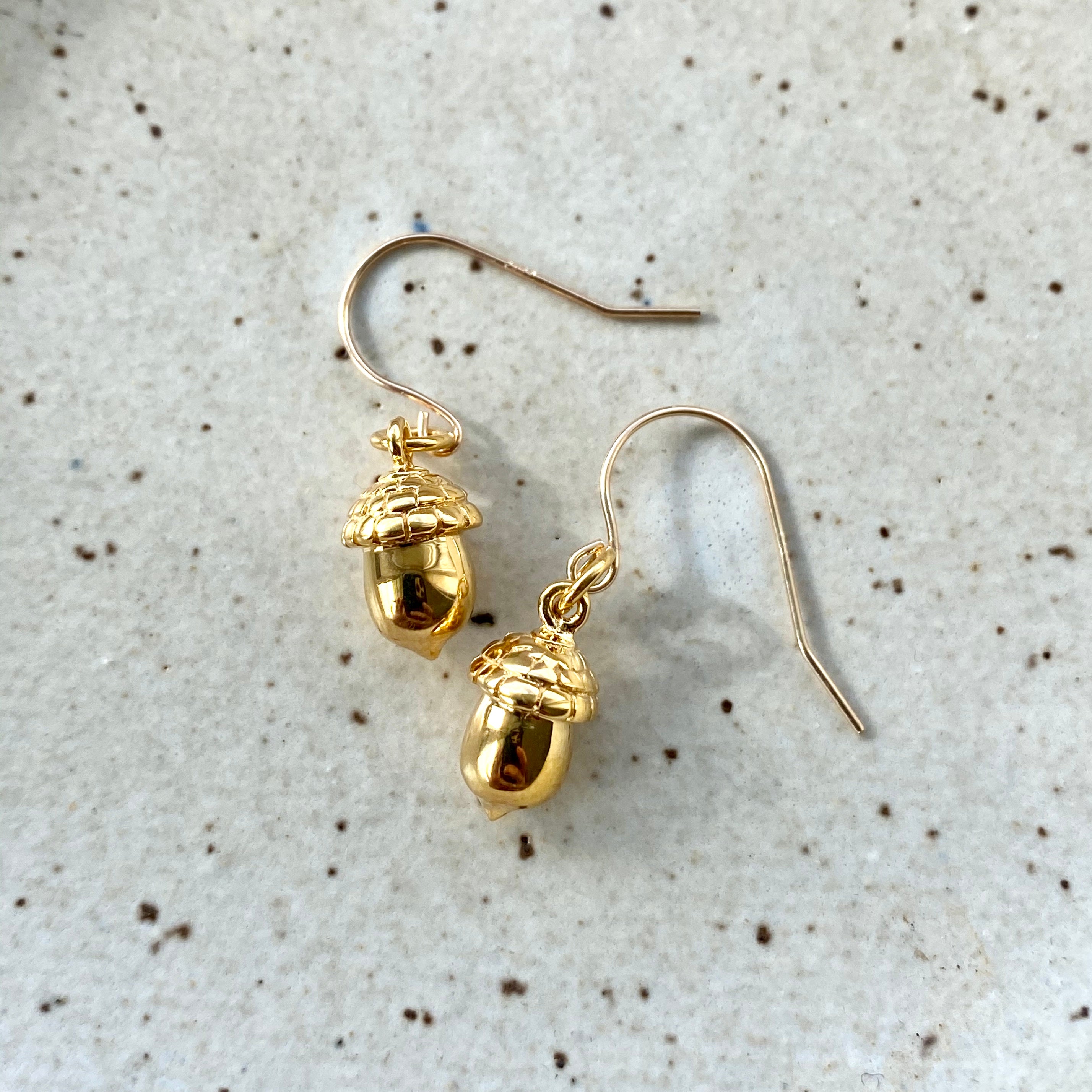 Gold Acorn Earrings