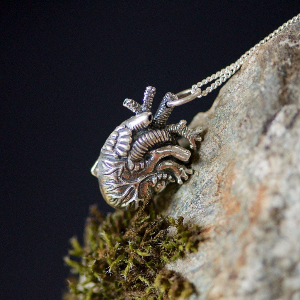 Tiny Anatomical Heart Pendant 