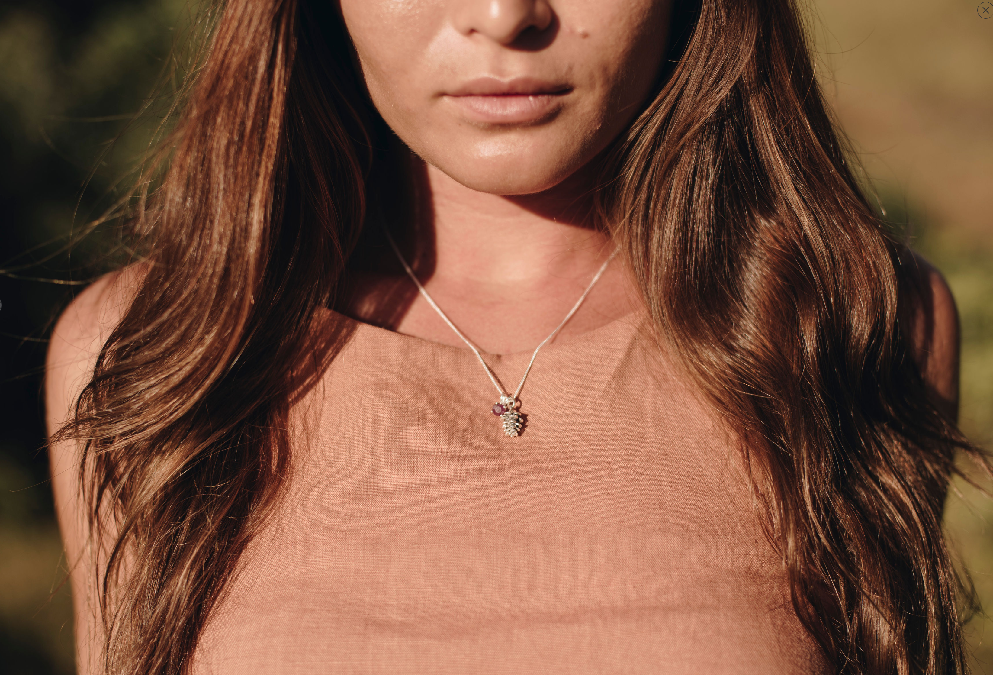 Rose Gold Tiny Pinecone Charm Necklace