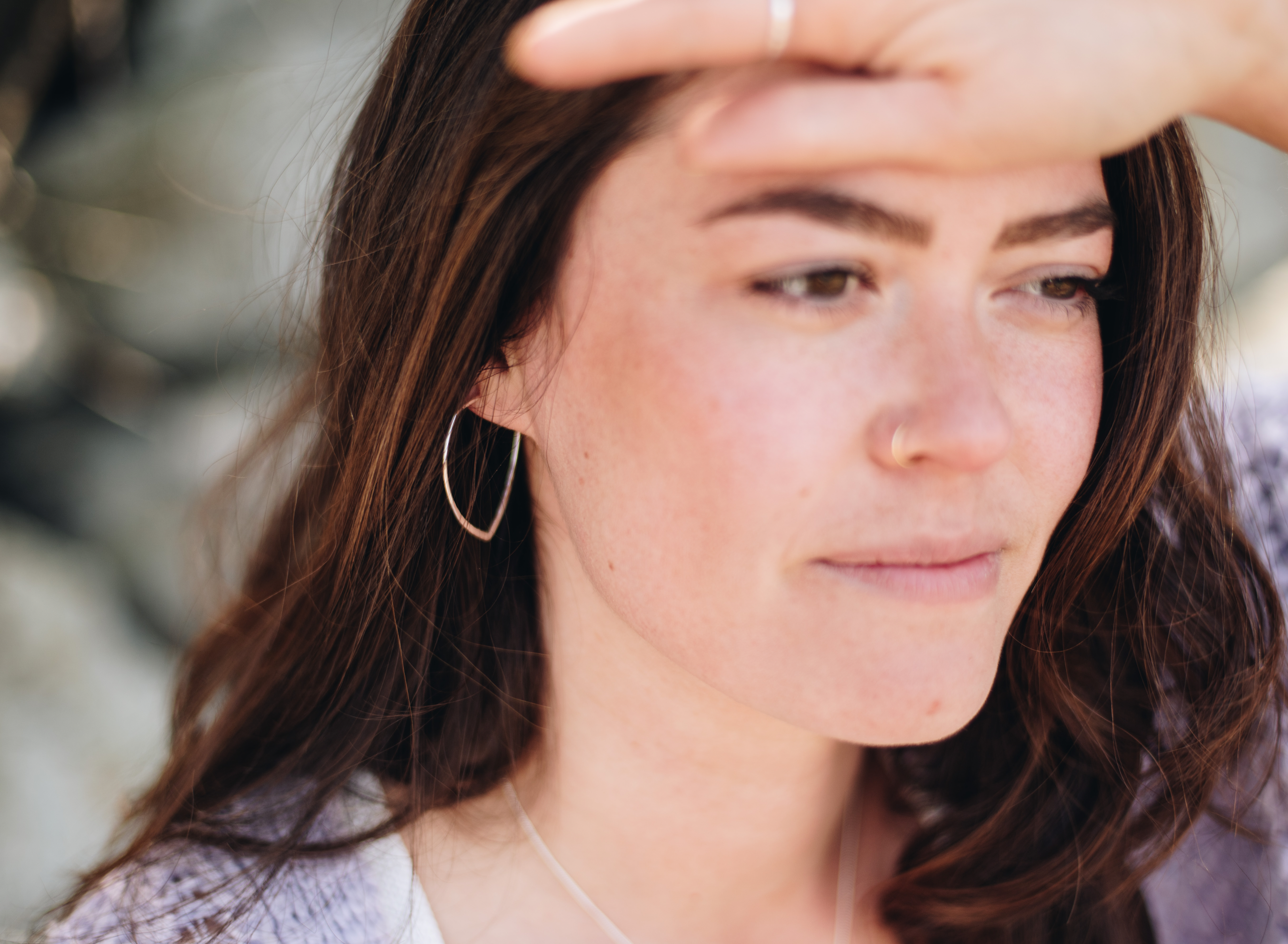 Large Power Hoop Hammered Earrings Rose Gold