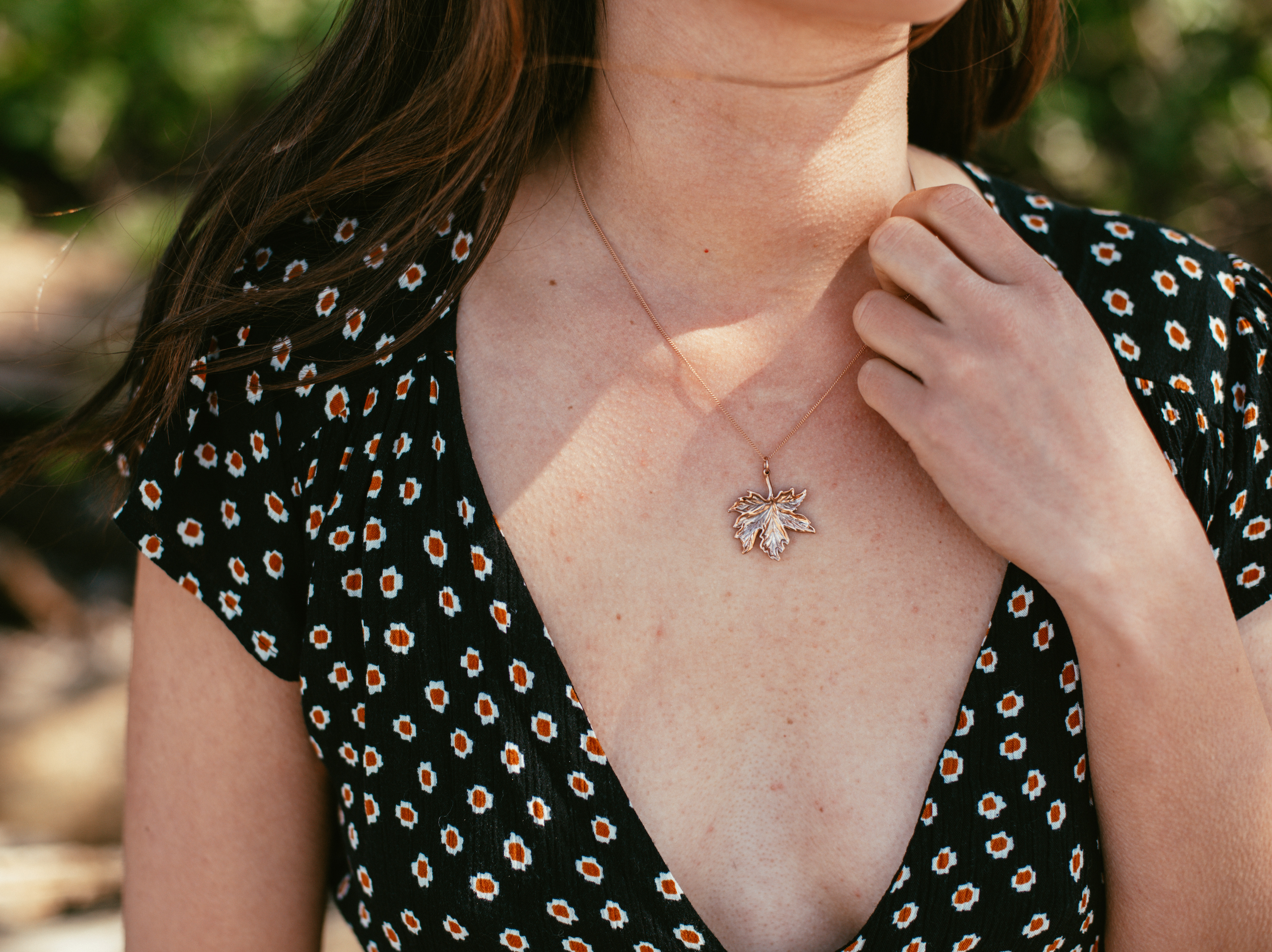 Canadian Maple Leaf Necklace Rose Gold