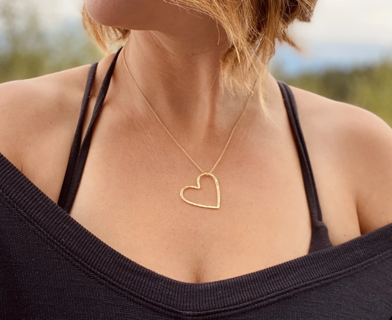 Mommy & Me Heart Necklace Gold