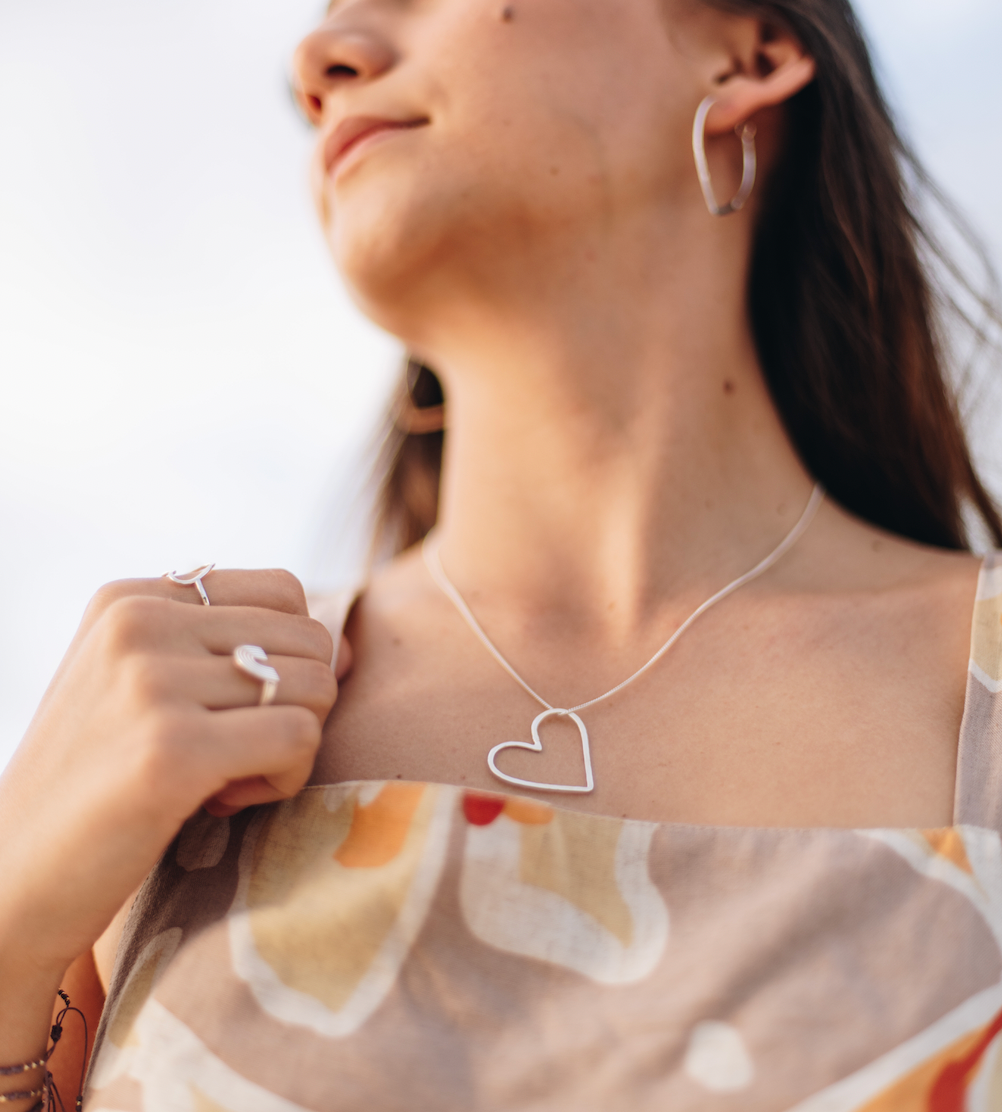 Heart Necklace in Silver