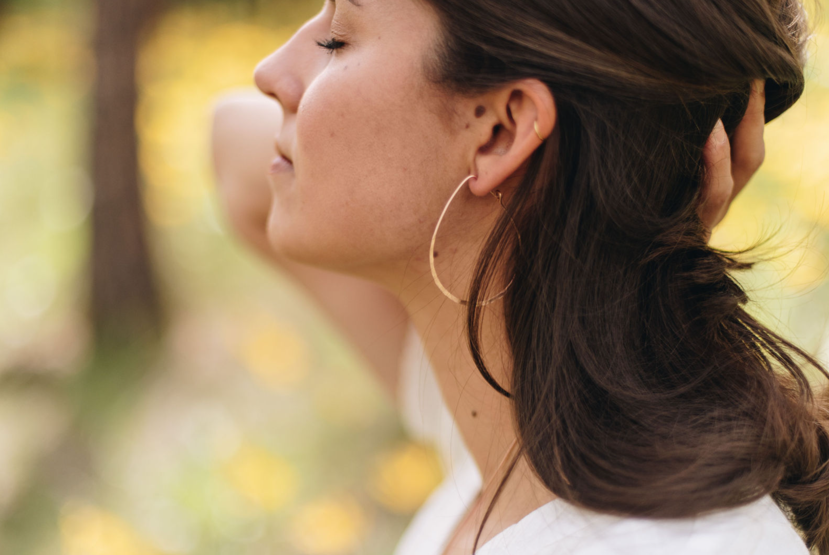 Rain Drop Hoops Silver