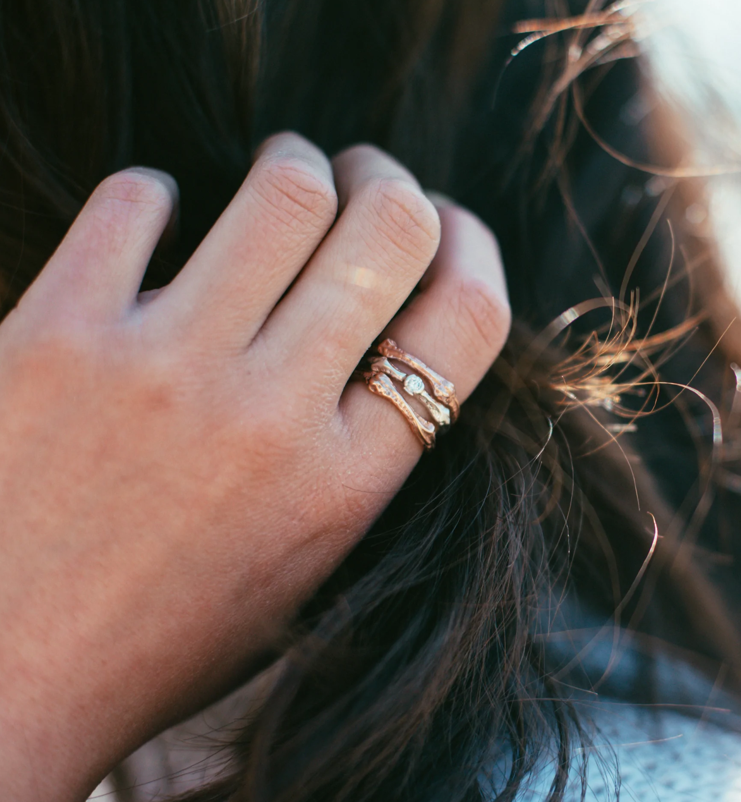 Twig Gold Sapphire Ring