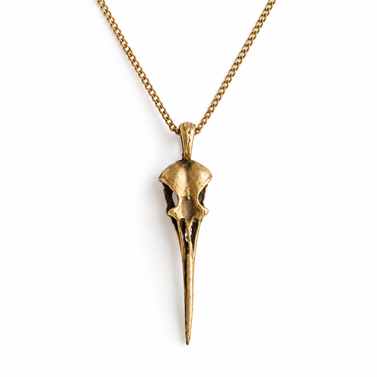 Rose Gold Hummingbird Skull Pendant