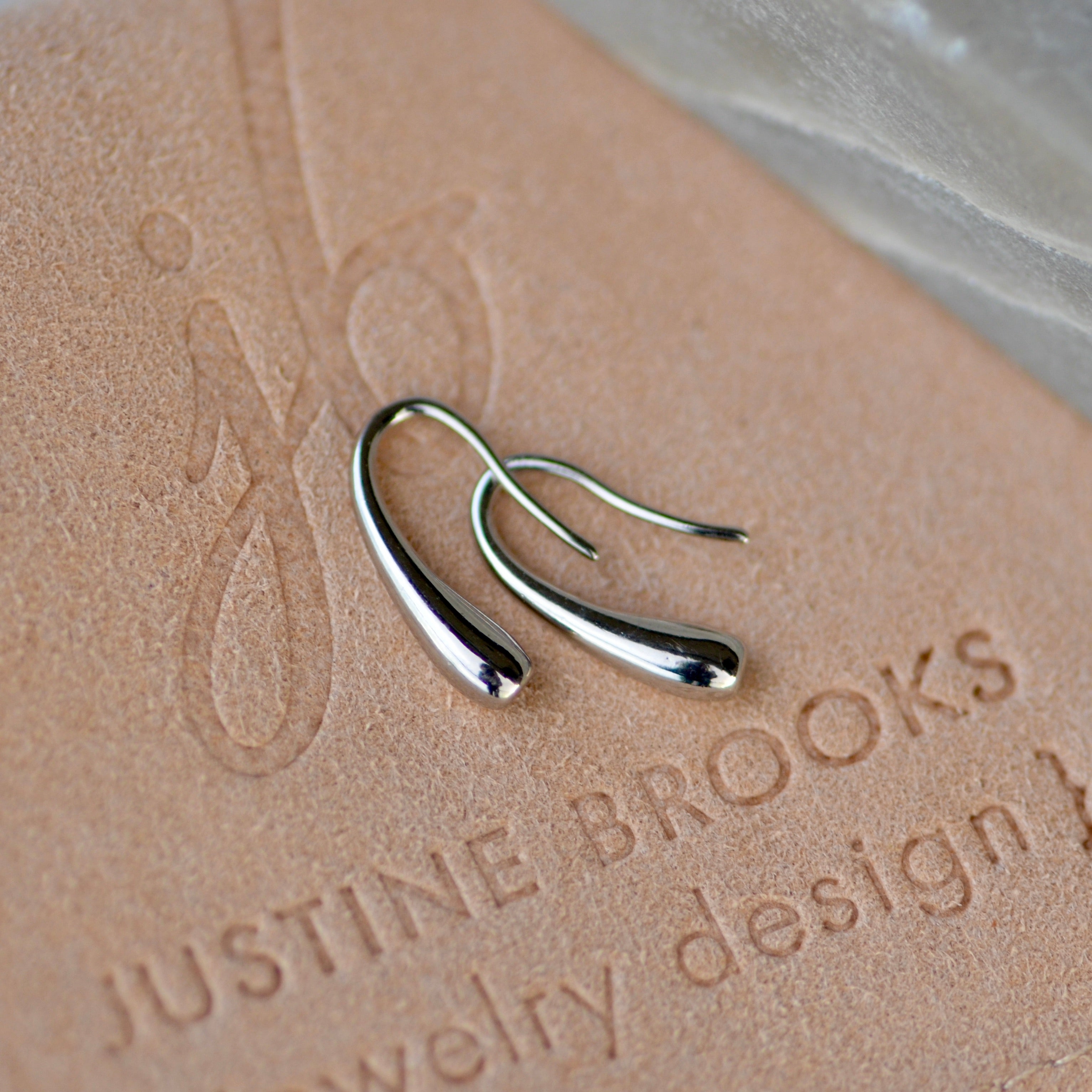 Minimalist tear drop sterling silver