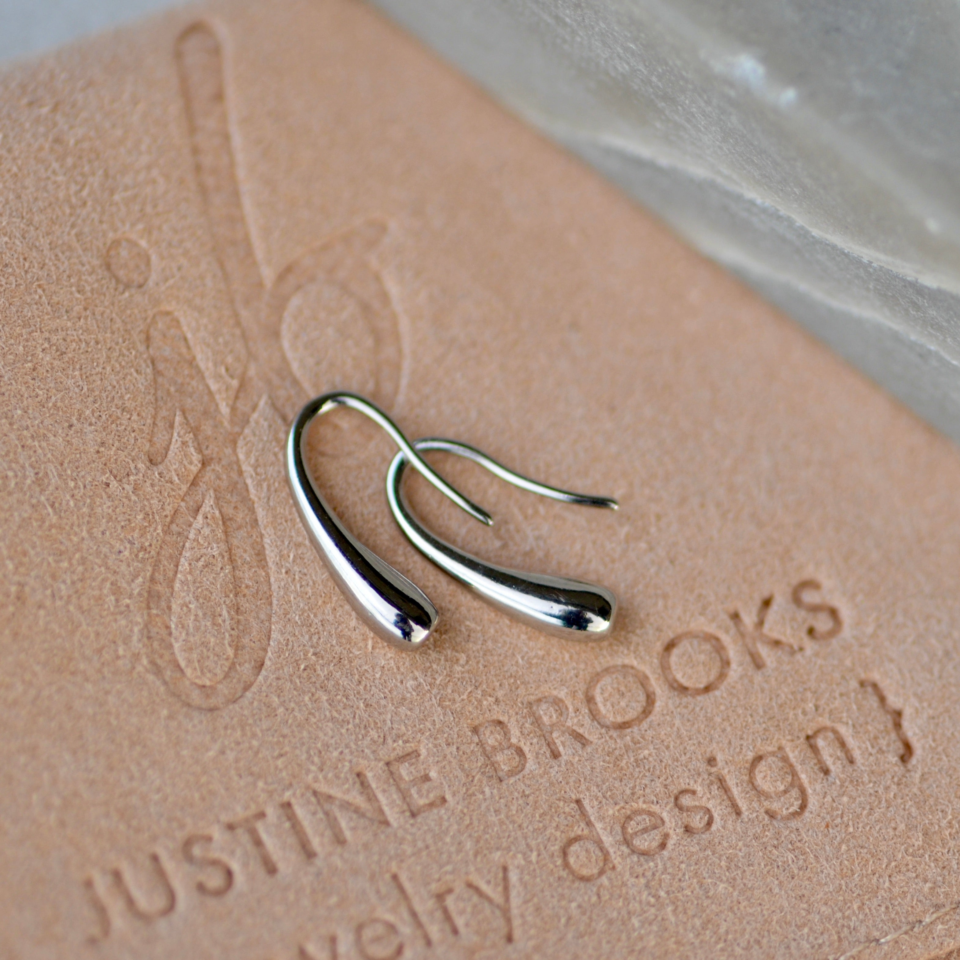 Minimalist tear drop sterling silver