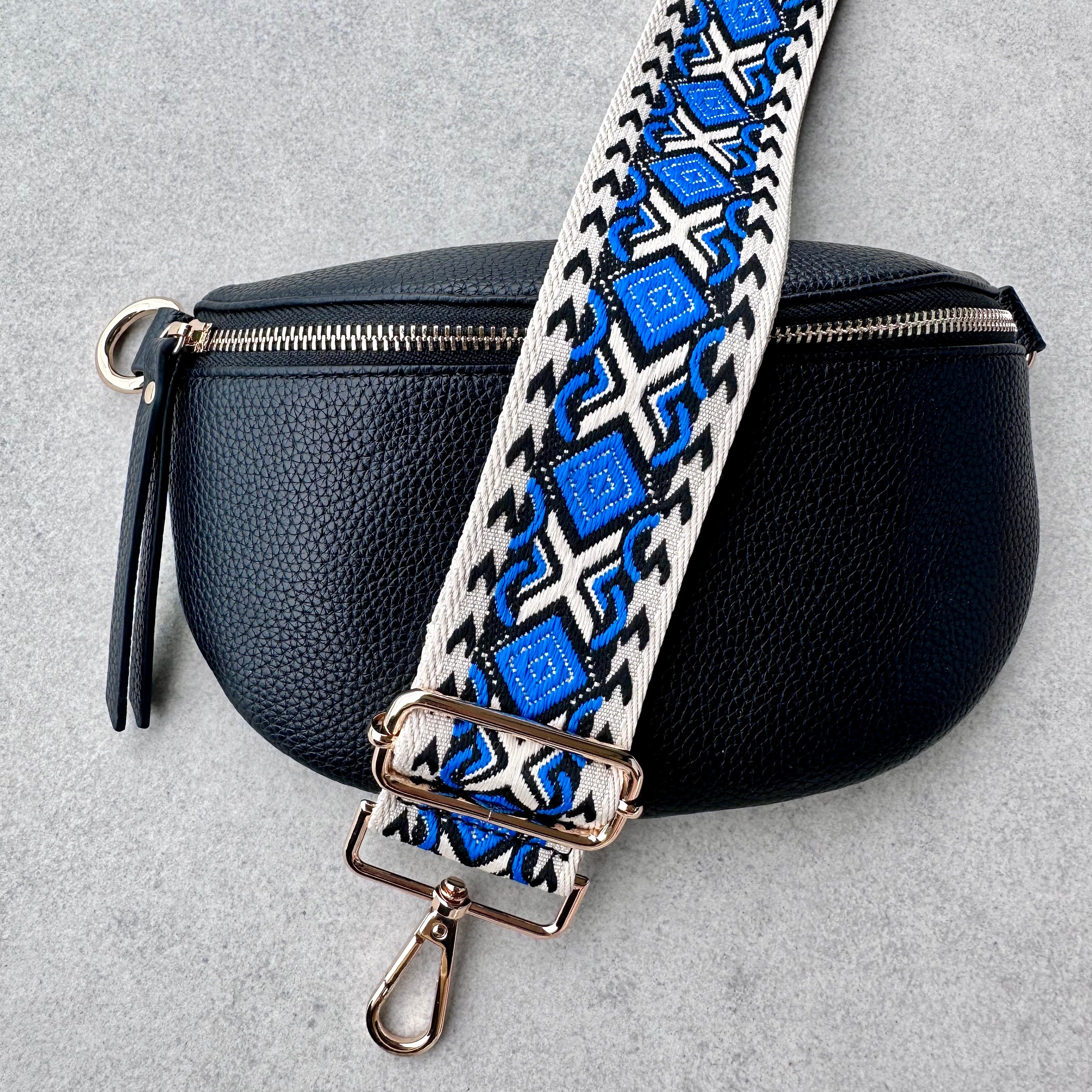 Navy Diamond Bag Strap