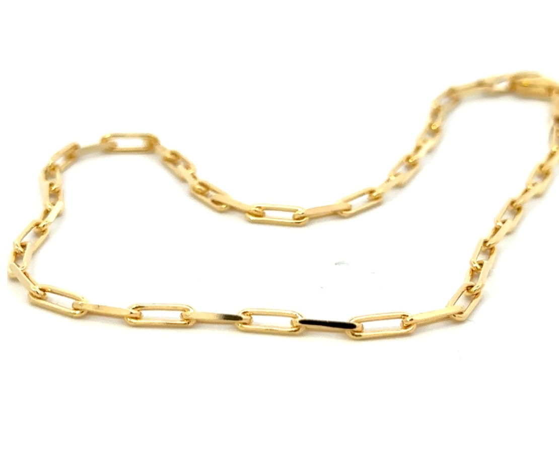 Paperclip gold anklet