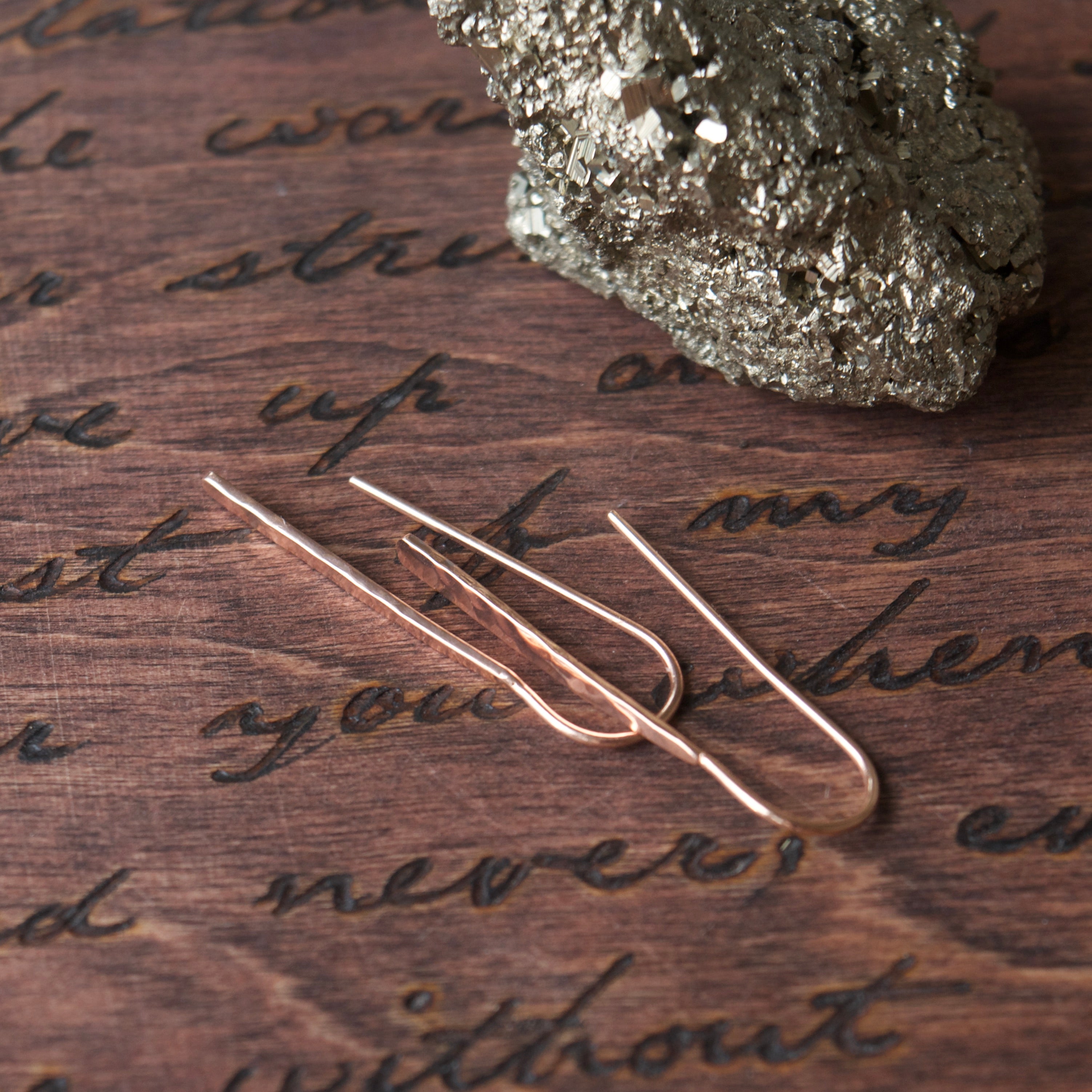 Rose Gold Bar Earrings