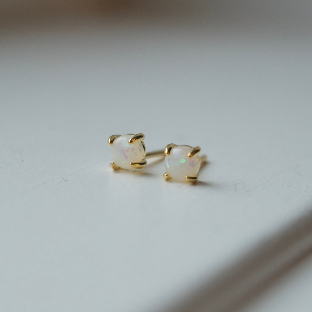 Miniature Opal Stud Earrings