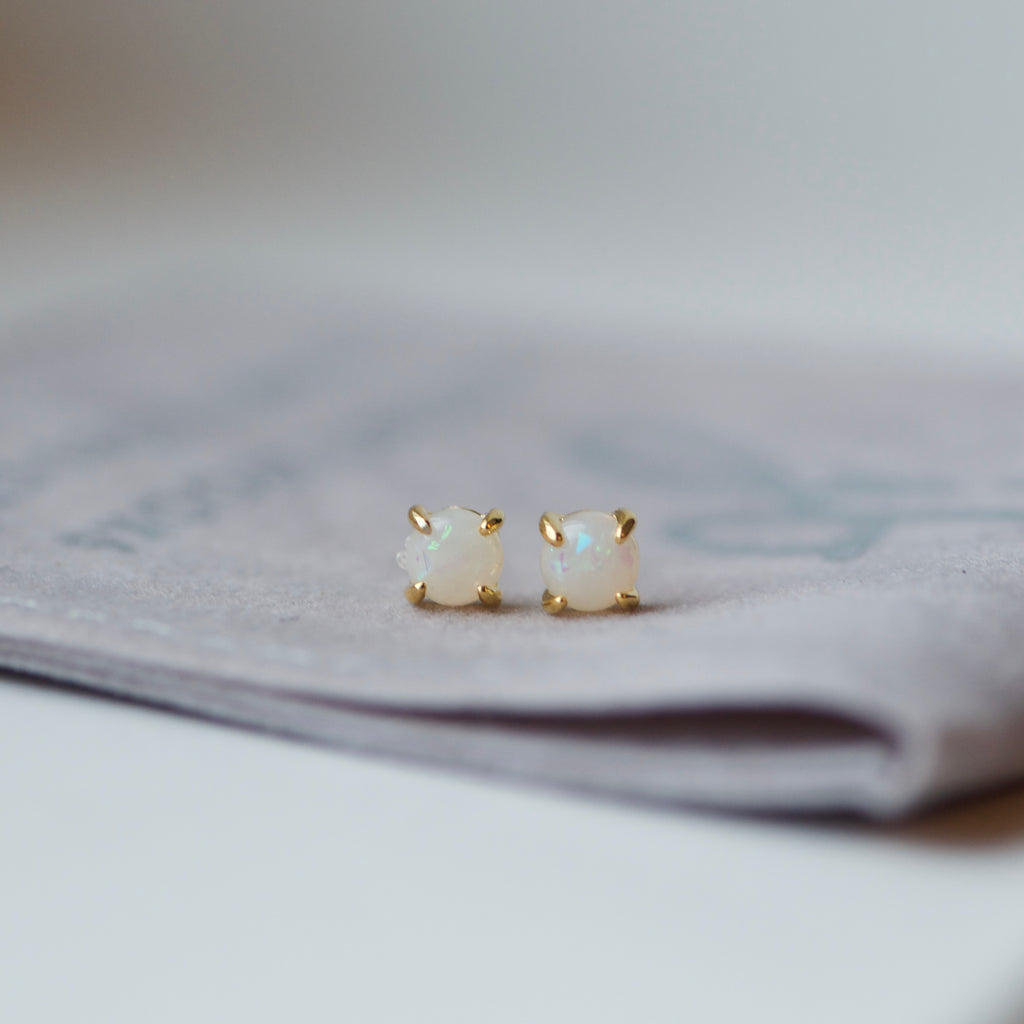 Miniature Opal Stud Earrings