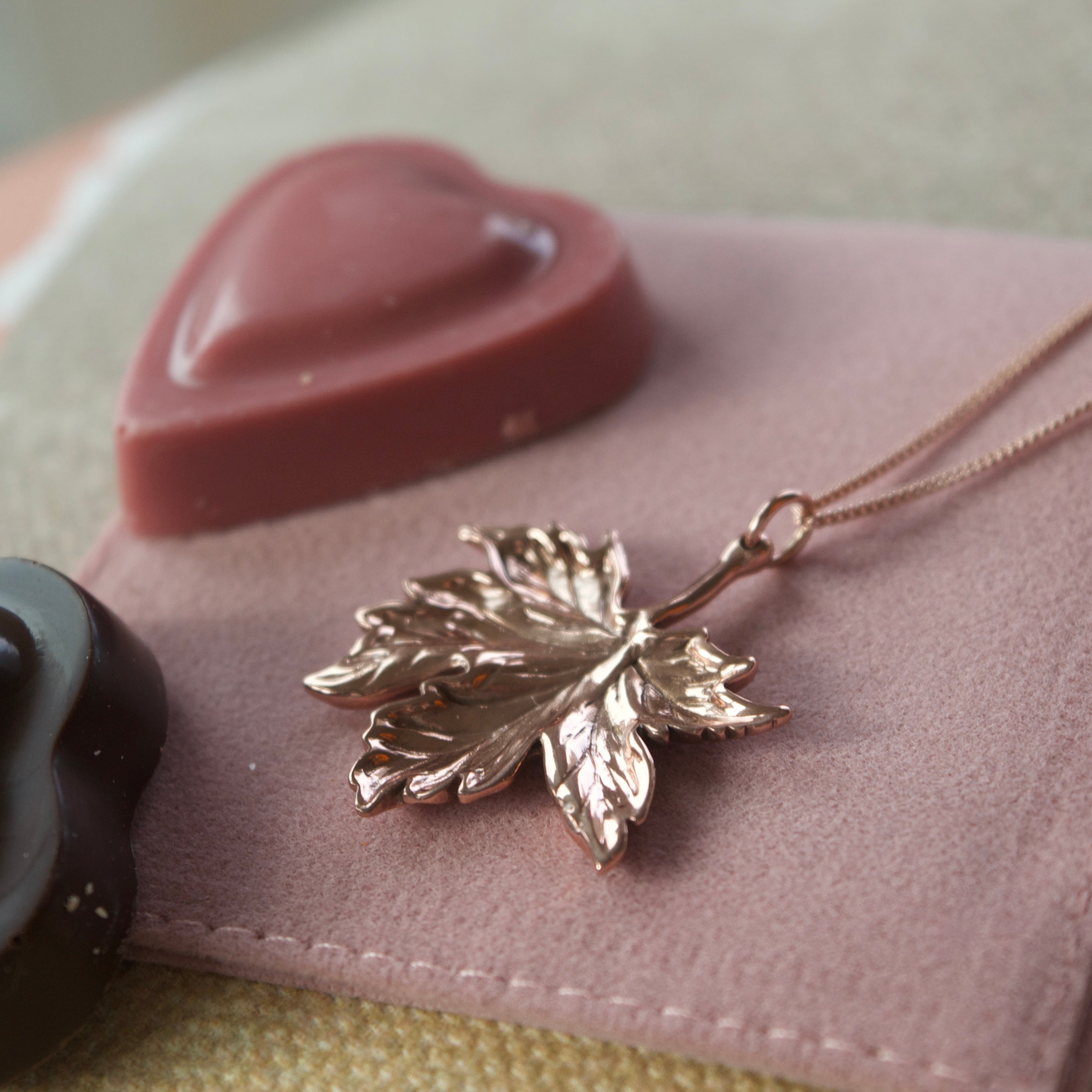 Canadian Maple Leaf Necklace Rose Gold