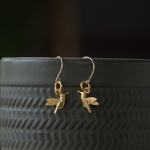 Hummingbird Earrings Gold