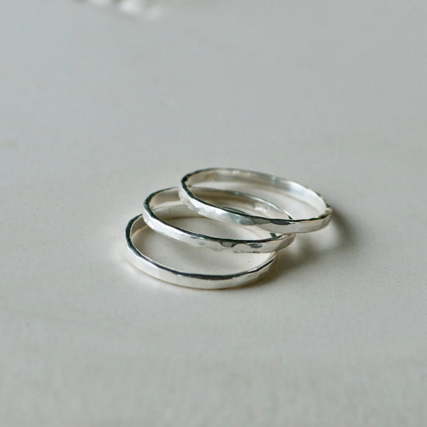 Stacking silver rings