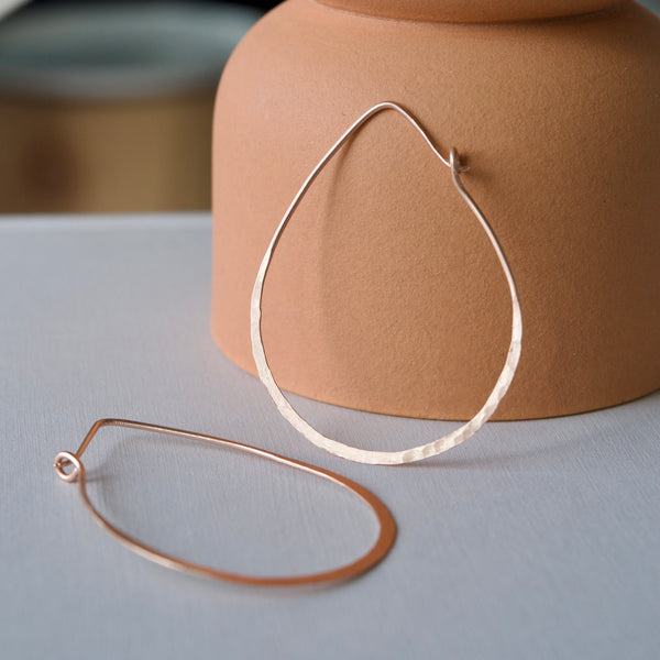 Rain Drop Hoops Rose Gold