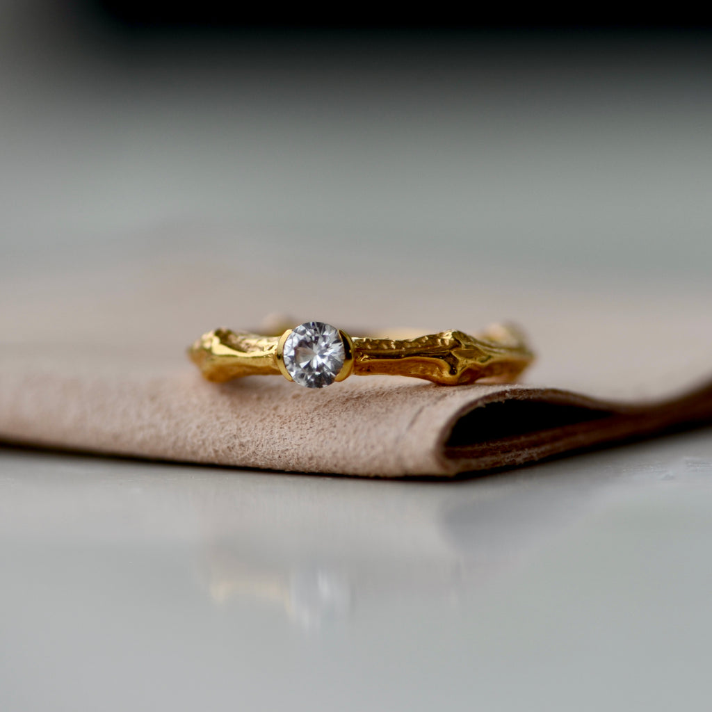 Twig Gold Sapphire Ring